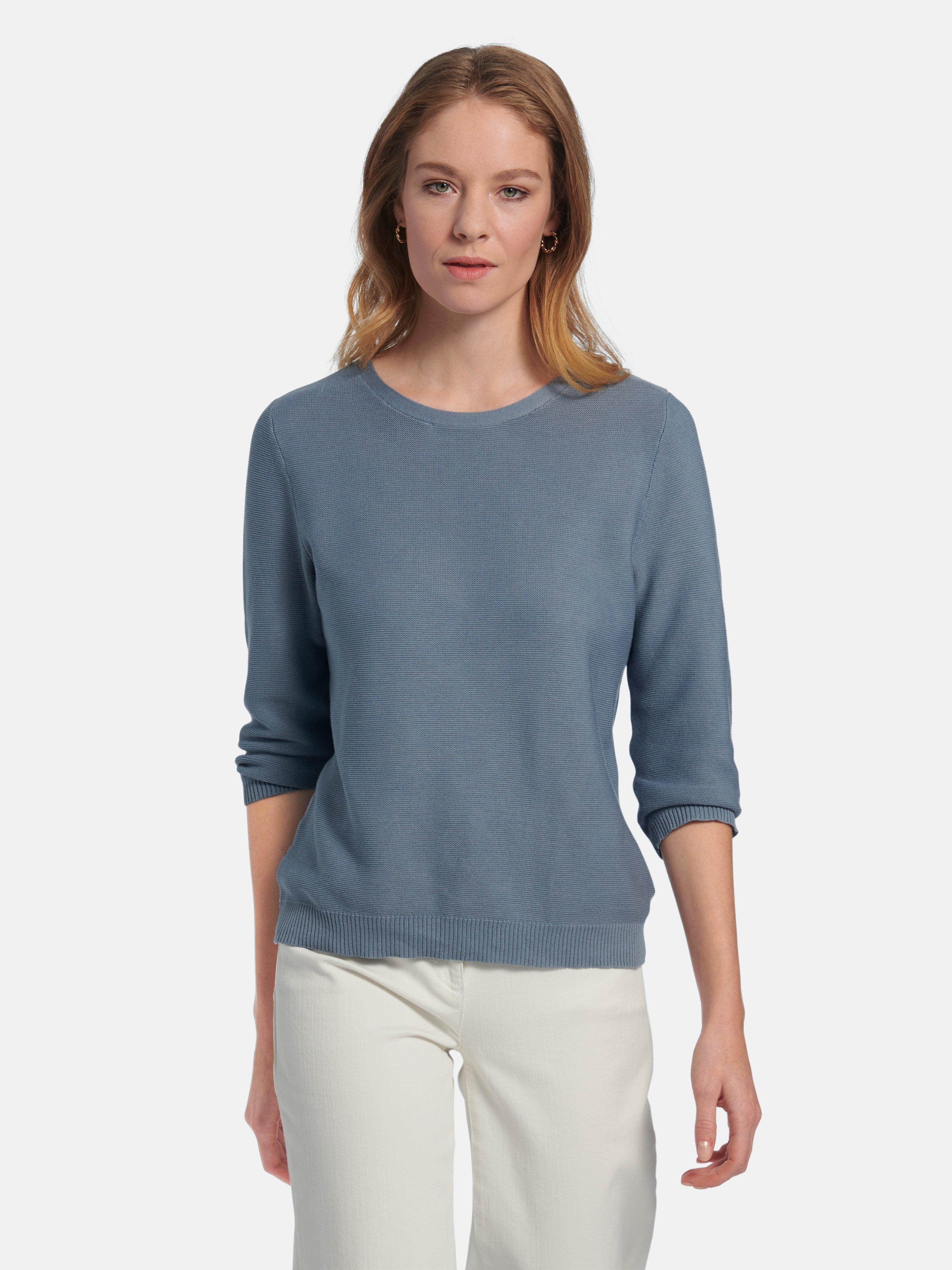 Peter Hahn - Rundhals-Pullover mit 3/4-Arm aus 100% SUPIMA®-Bau