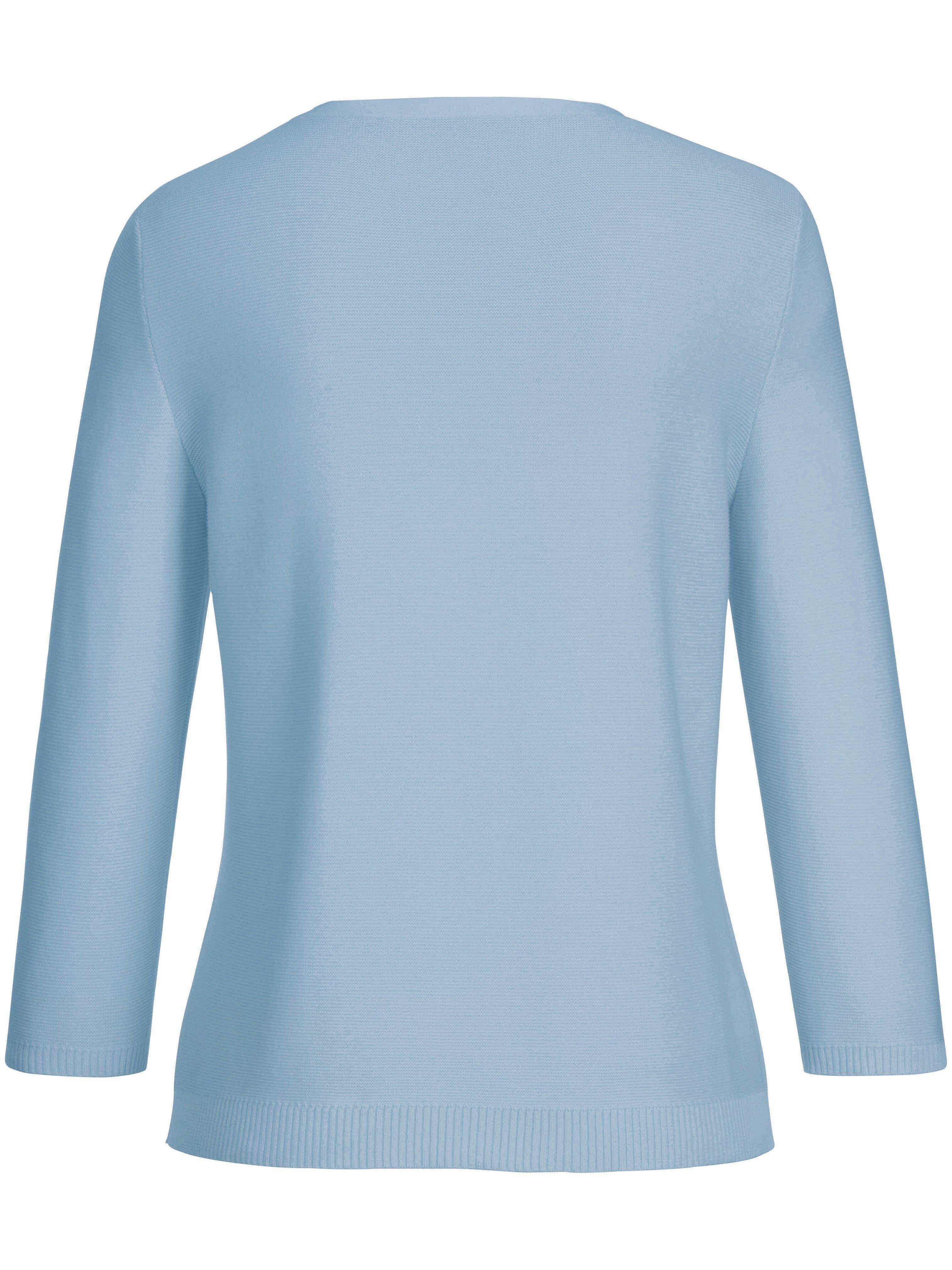 Thumbnail - Rundhals-Pullover 3/4-Arm aus 100% SUPIMA®-Bau Peter Hahn blau