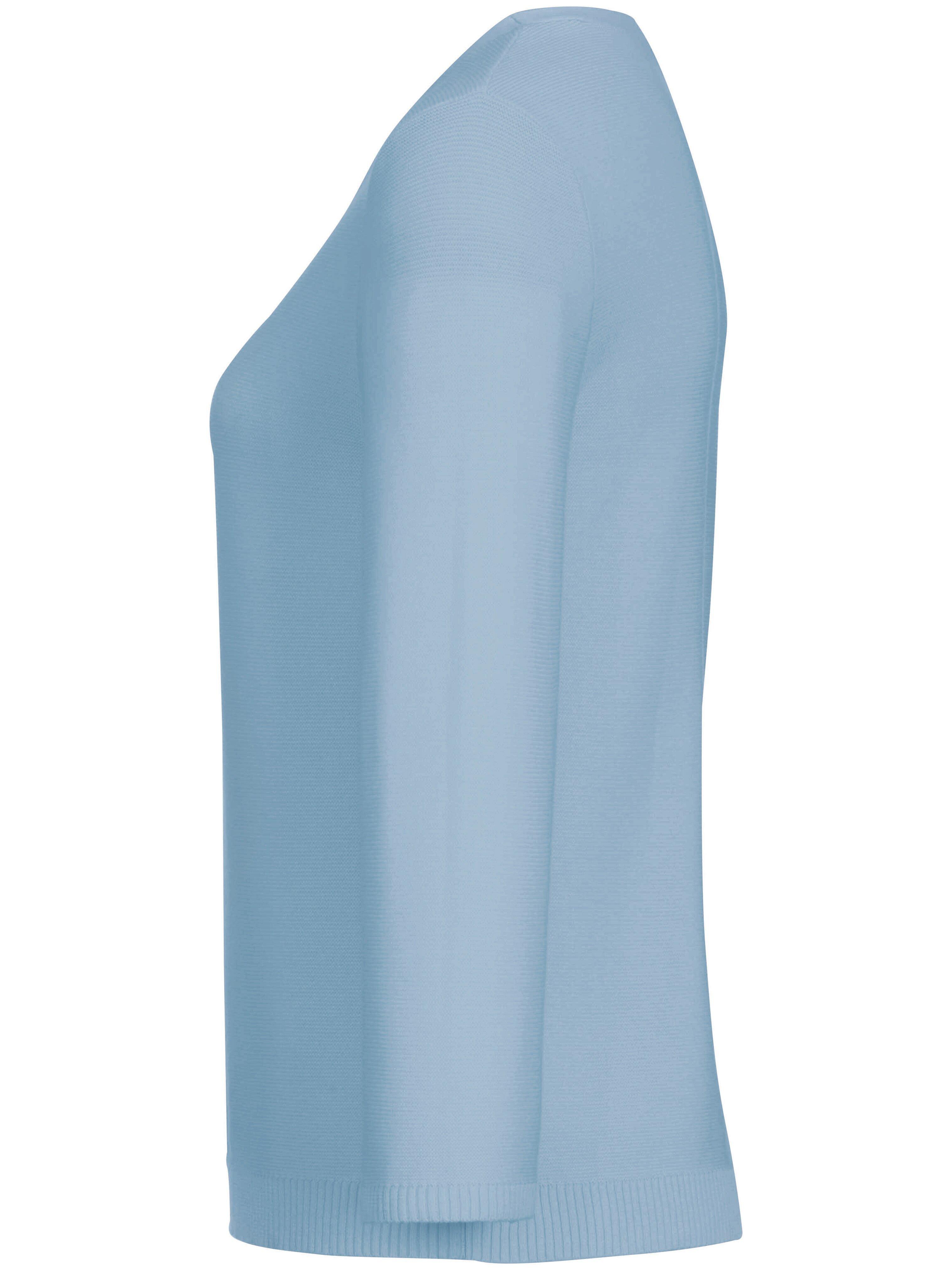 Thumbnail - Rundhals-Pullover 3/4-Arm aus 100% SUPIMA®-Bau Peter Hahn blau
