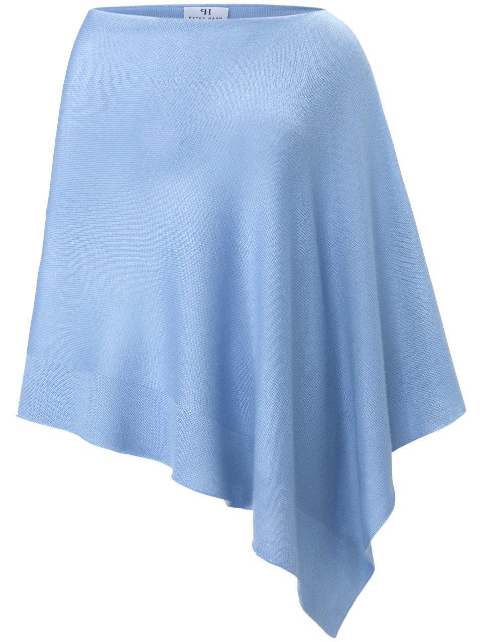 Poncho in asymmetrisch model Van Peter Hahn Seide/Kaschmir blauw