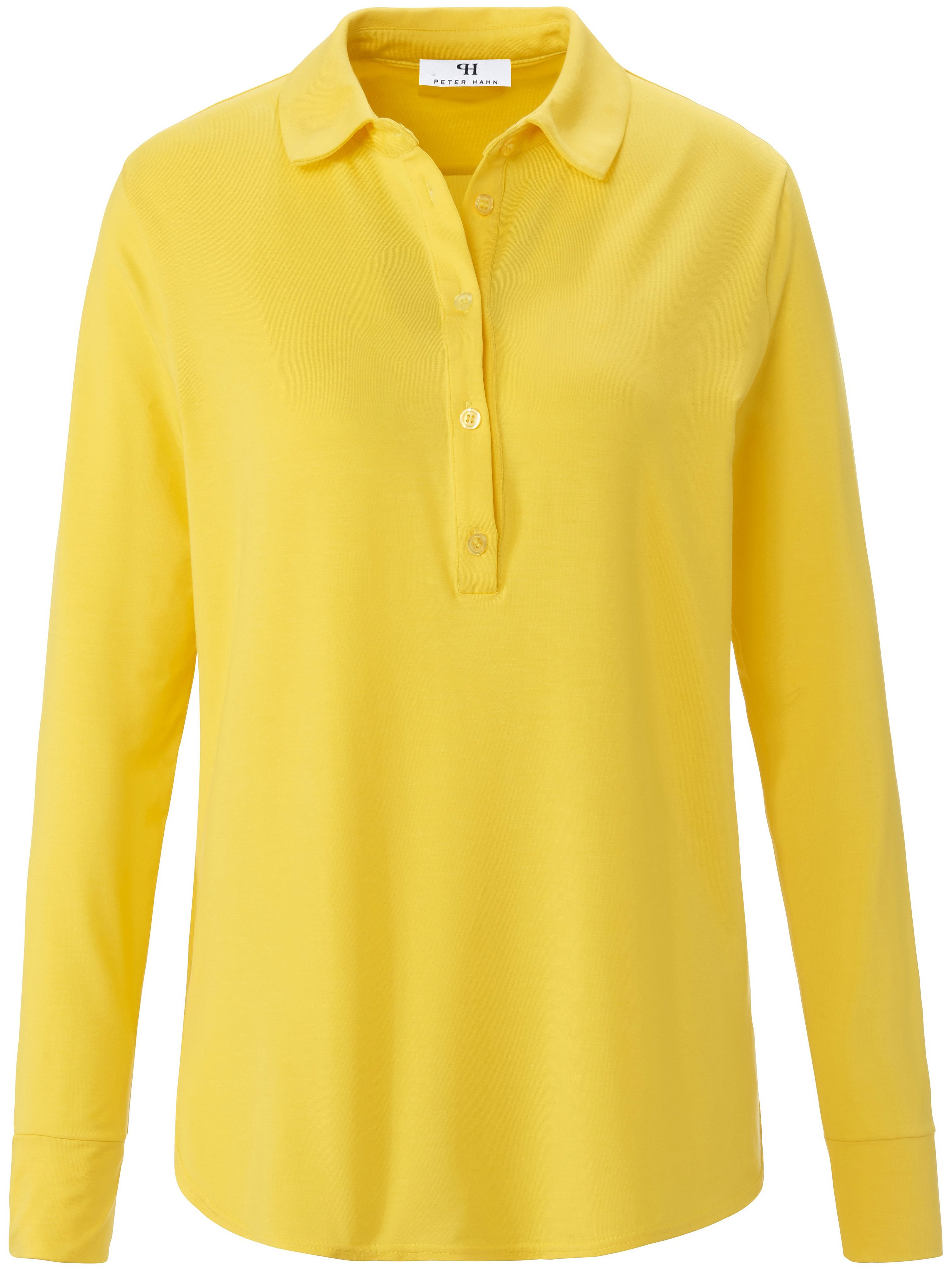Poloshirt lange mouwen Van Peter Hahn geel
