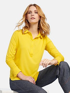 Peter Hahn Damen Kleidung Tops & T-Shirts T-Shirts Polo-Shirt 1/2 Arm gelb Polos & Longsleeves Poloshirts 