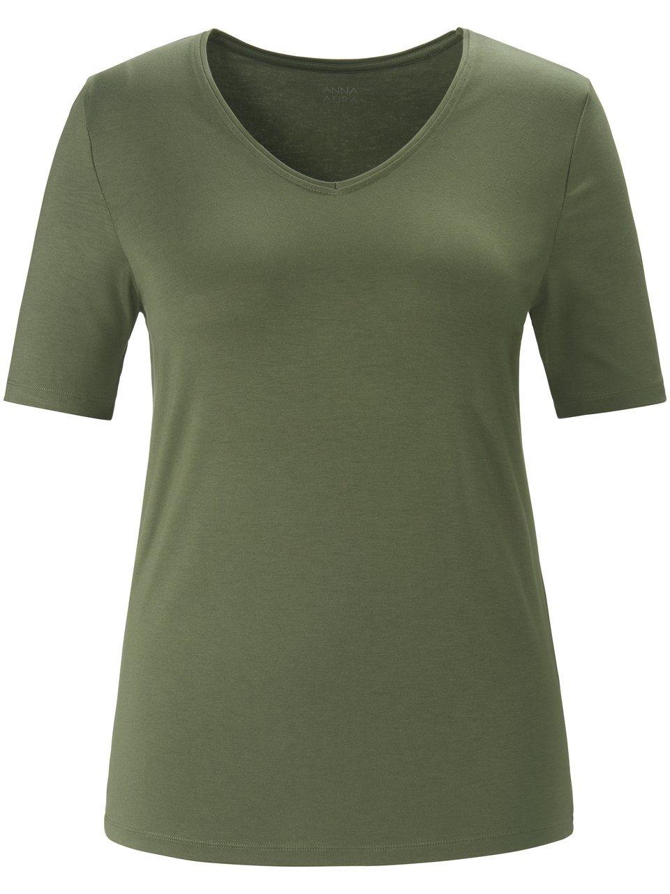 Shirt korte mouwen en V-hals Van Anna Aura groen