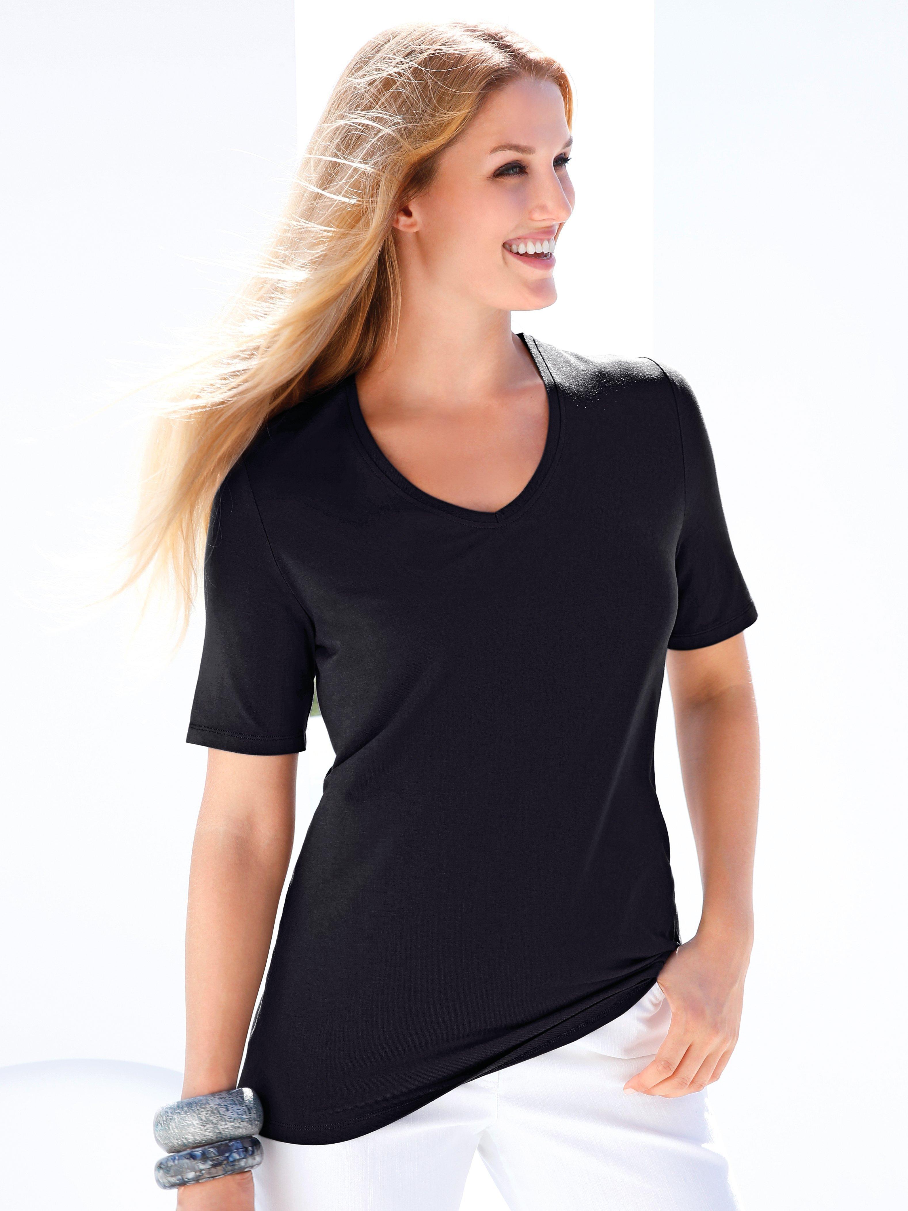 Anna Aura - Shirt mit gerundetem V-Ausschnitt