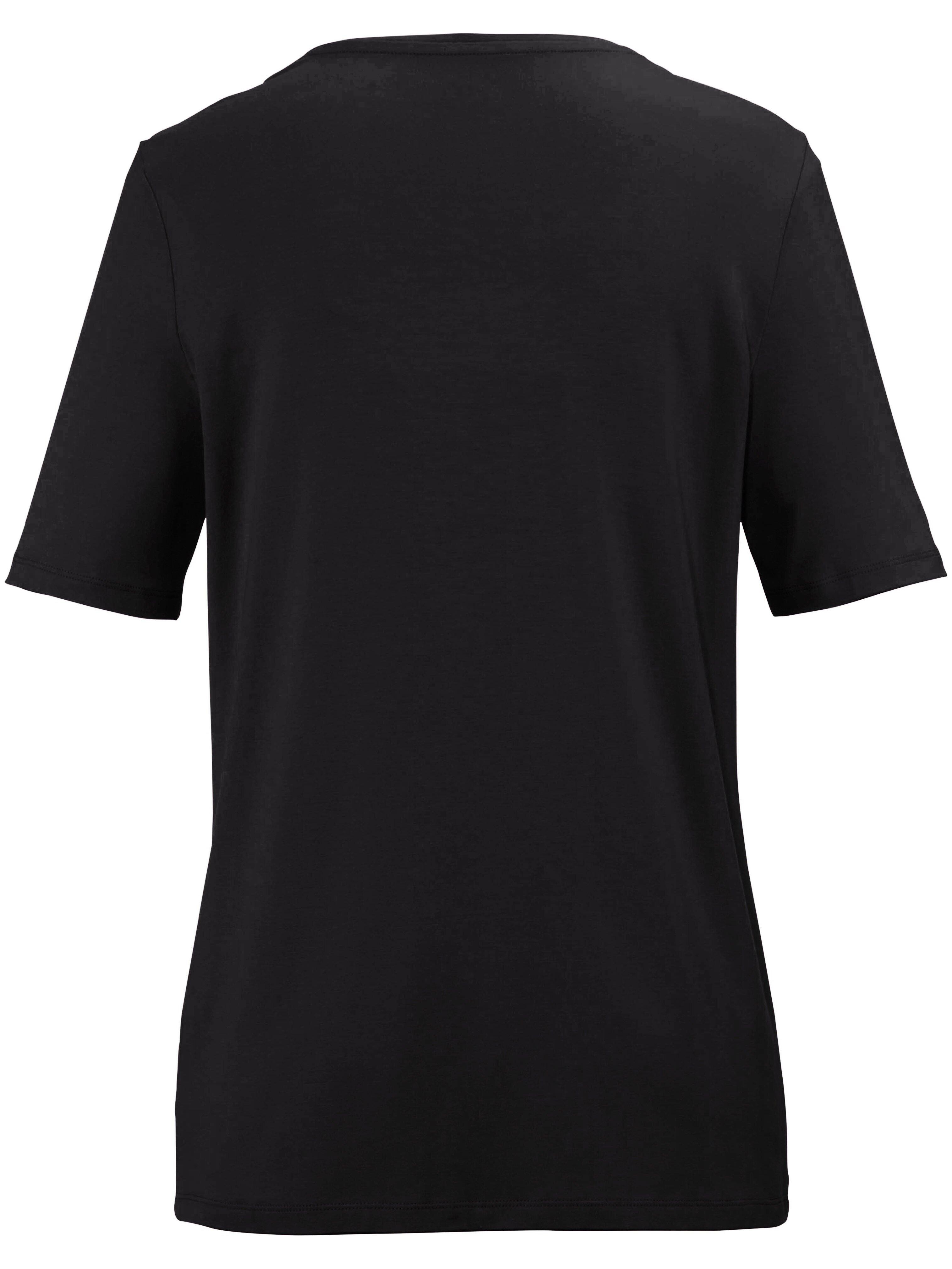 Thumbnail - Shirt gerundetem V-Ausschnitt Anna Aura schwarz
