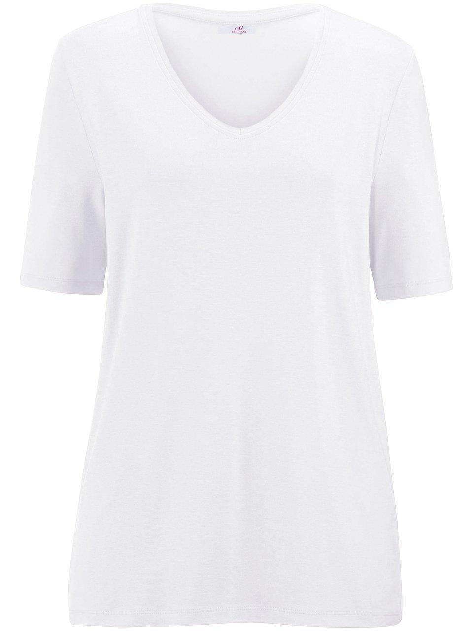 Shirt gerundetem V-Ausschnitt Emilia Lay weiss günstig online kaufen