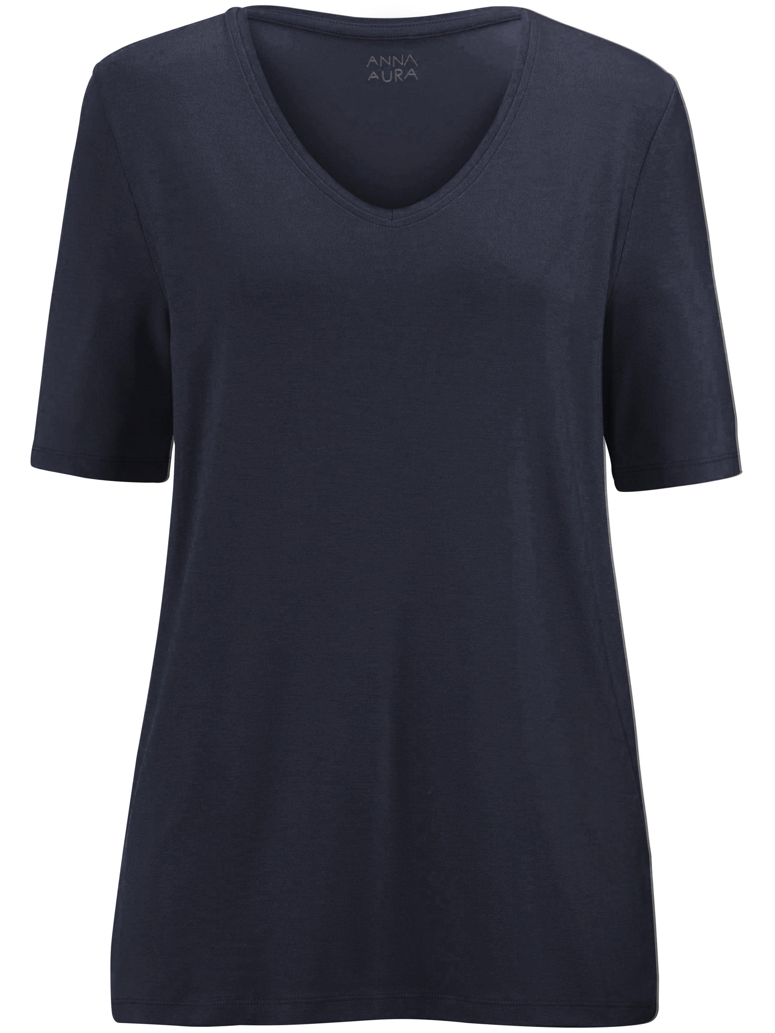 Shirt korte mouwen en V-hals Van Anna Aura blauw