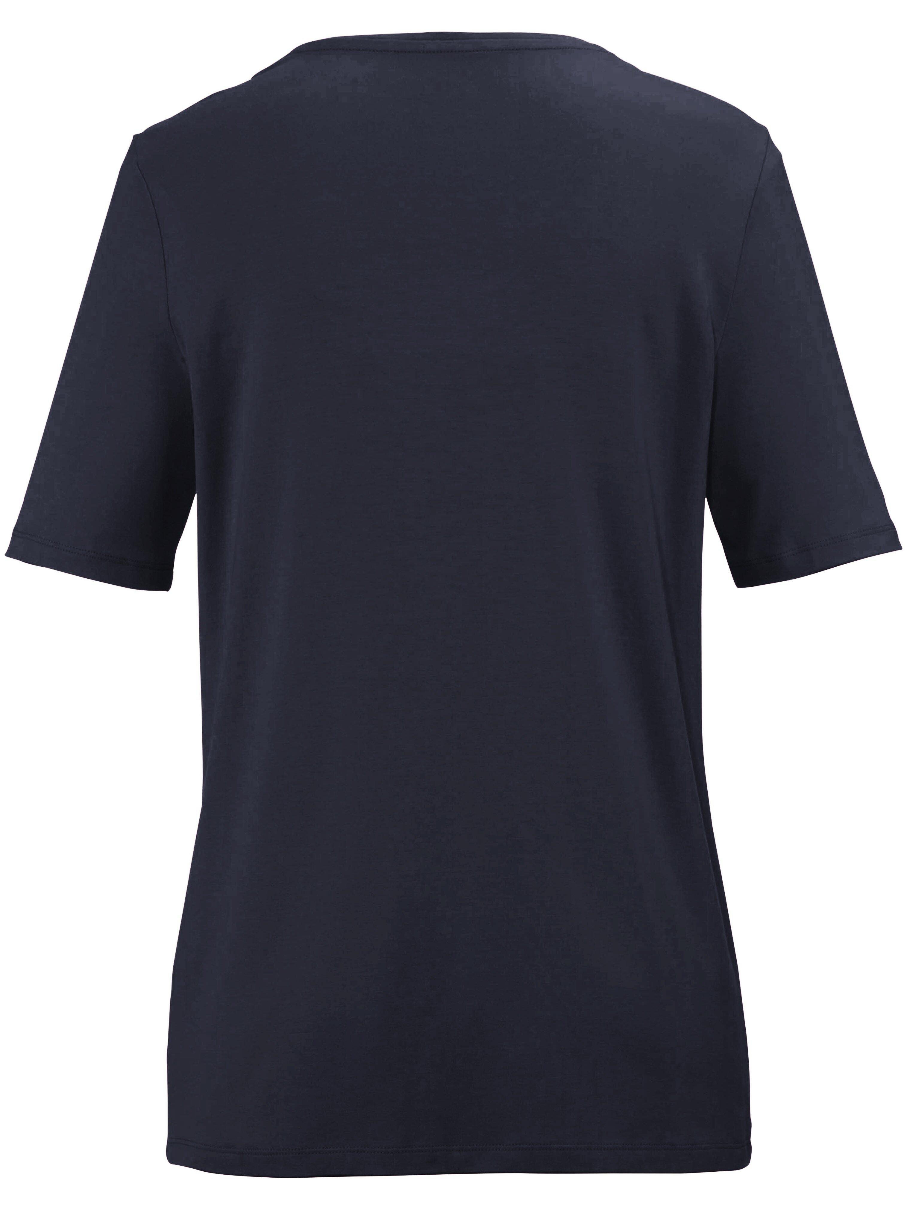 Thumbnail - Shirt gerundetem V-Ausschnitt Anna Aura blau