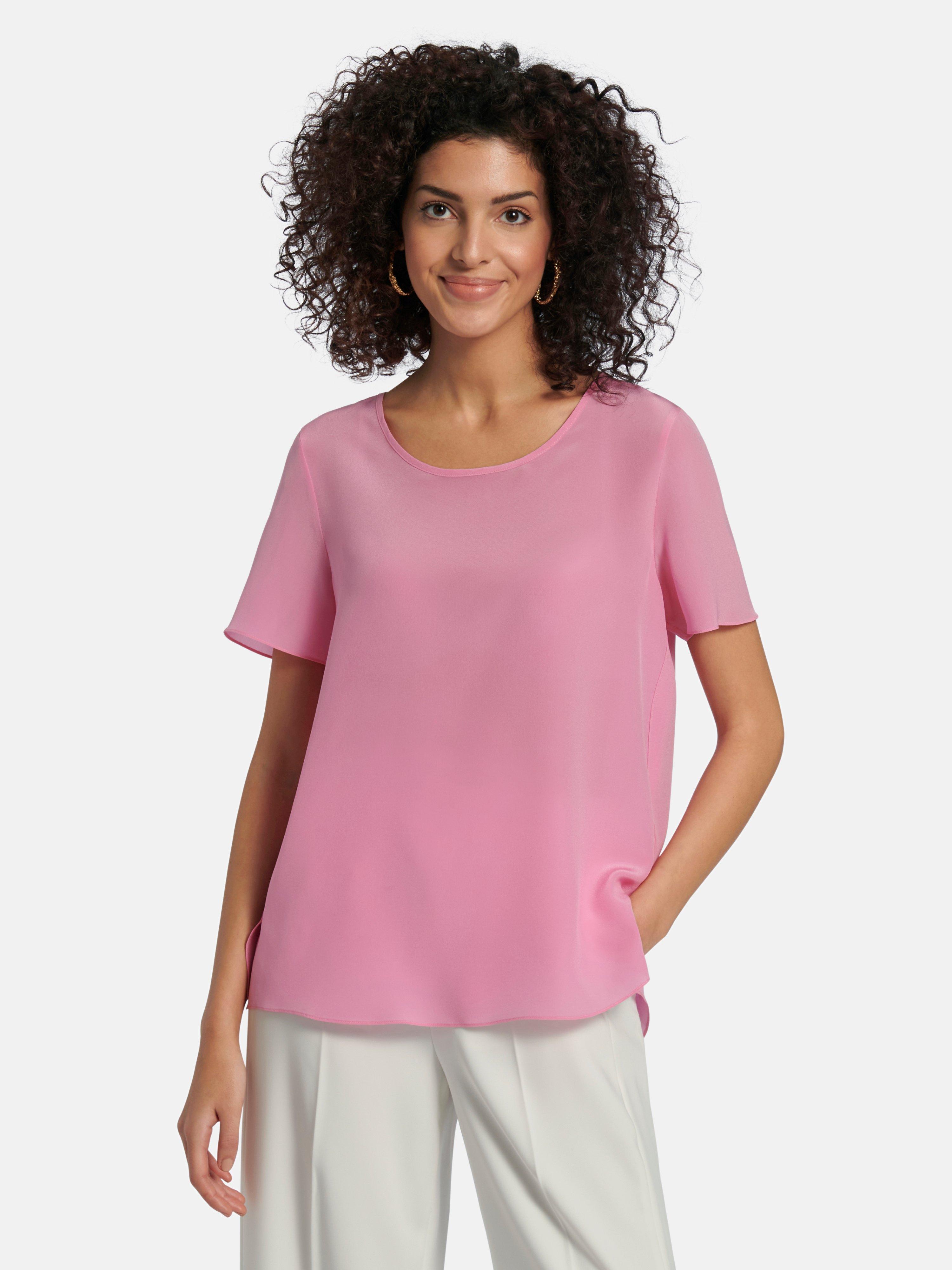 (THE MERCER) N.Y. - Shirt van 100% zijde met korte mouwen