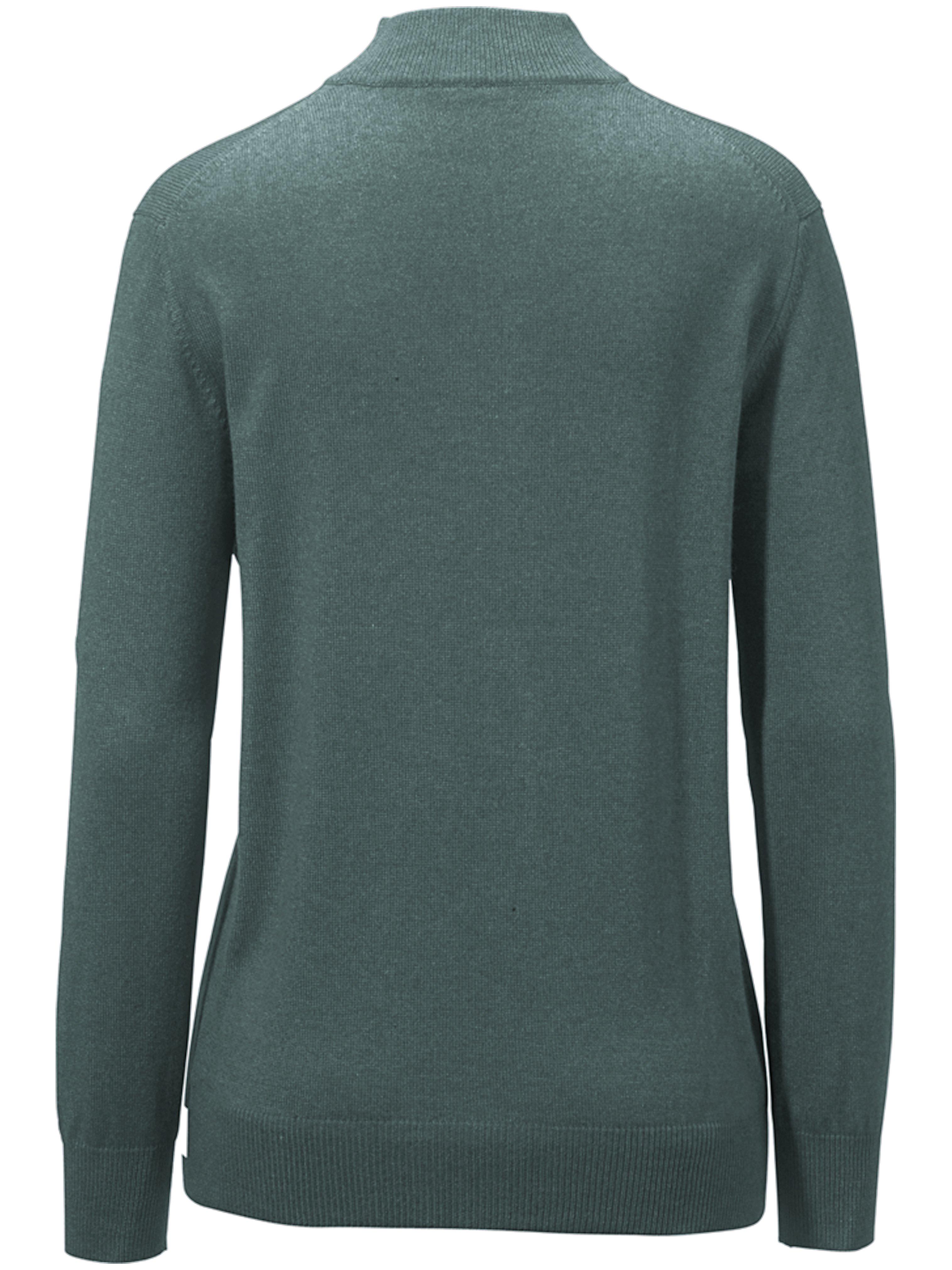 Thumbnail - Stehbund-Pullover Modell Sabrina Peter Hahn Seide/Kaschmir grün