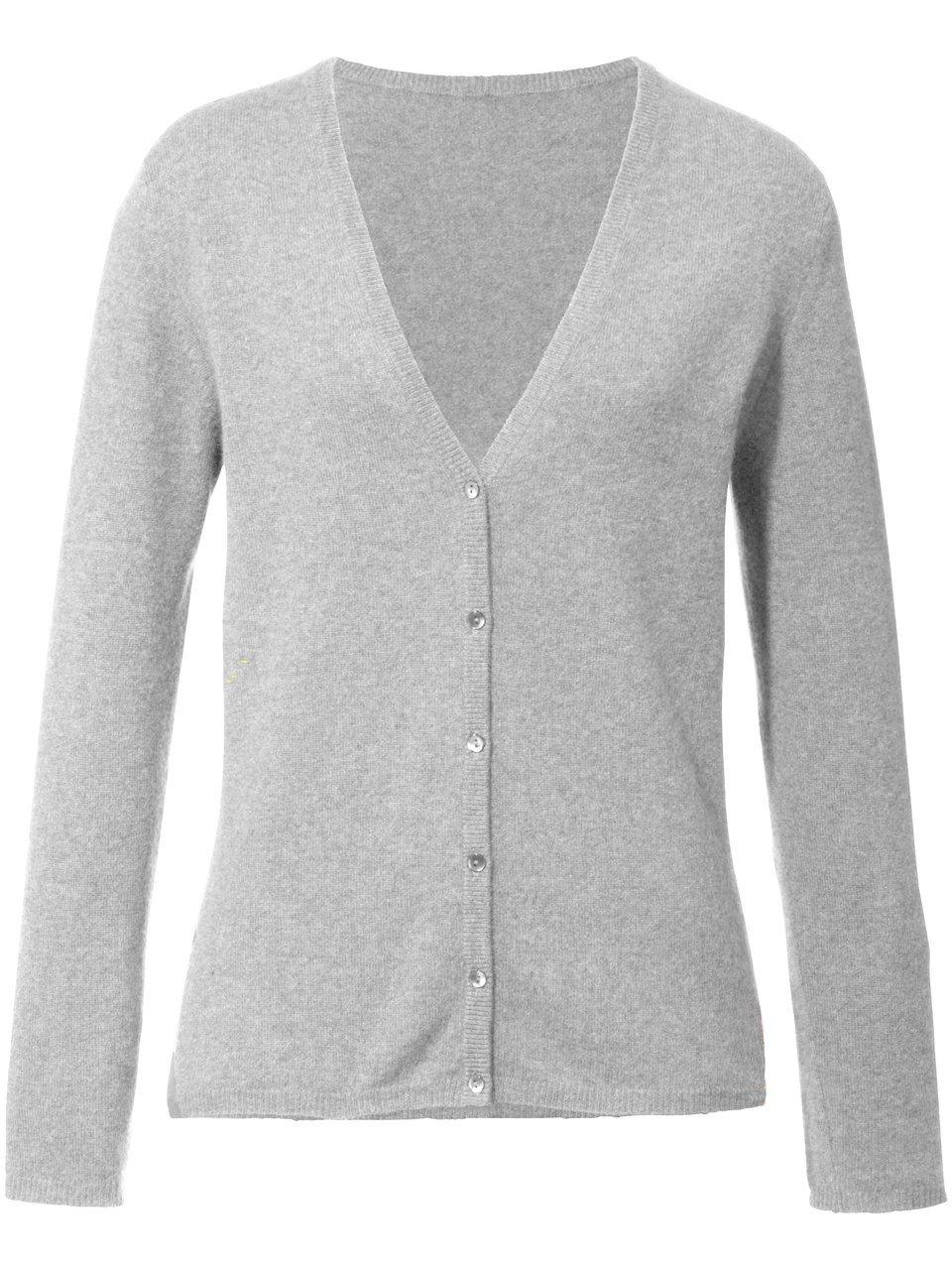 Strickjacke aus 100% Premium-Kaschmir Modell Cora Peter Hahn Cashmere grau günstig online kaufen