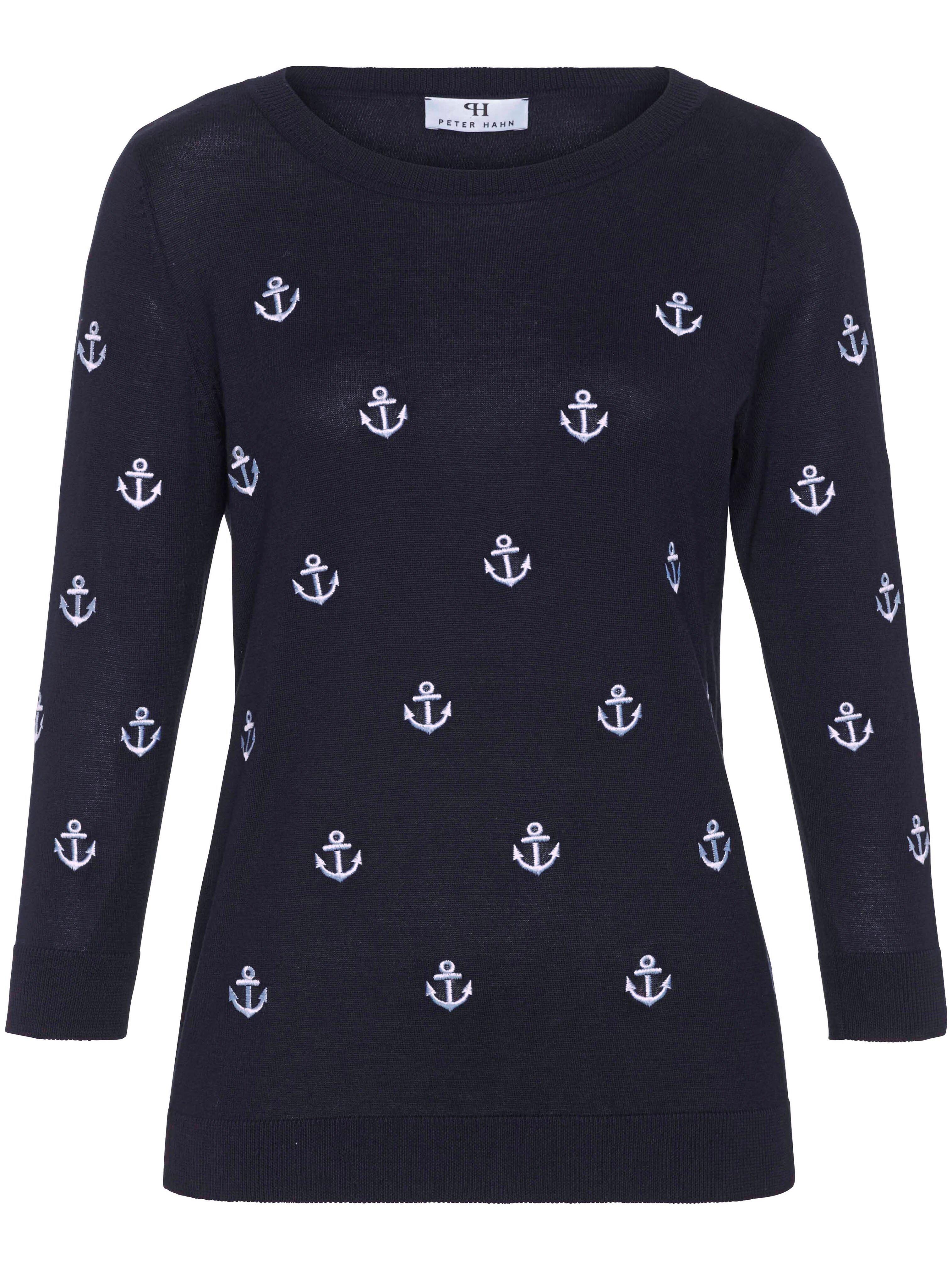 Pullover aus 100% Baumwolle PIMA COTTON Peter Hahn blau günstig online kaufen
