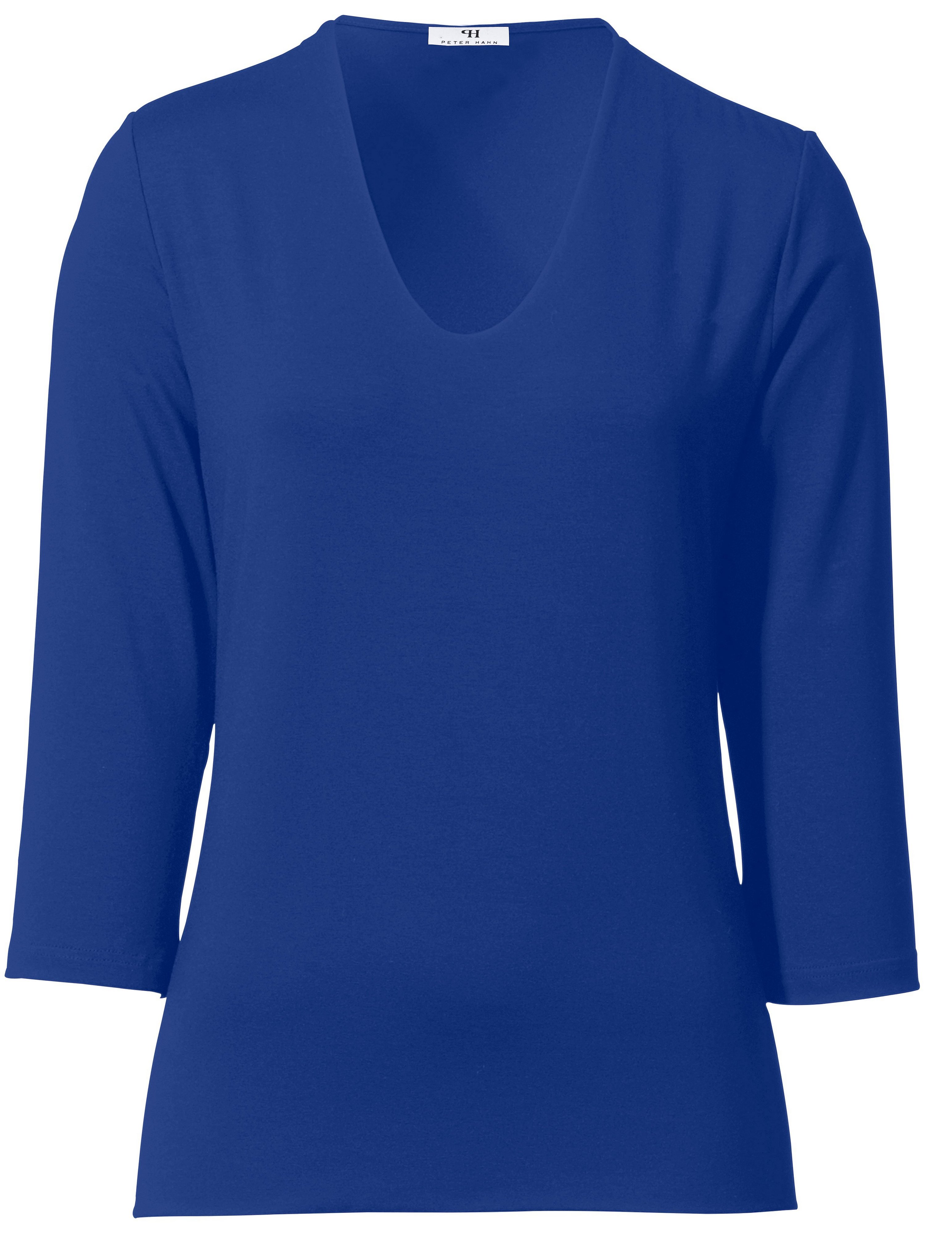 Shirt V-hals en 3/4-mouwen Van Peter Hahn blauw