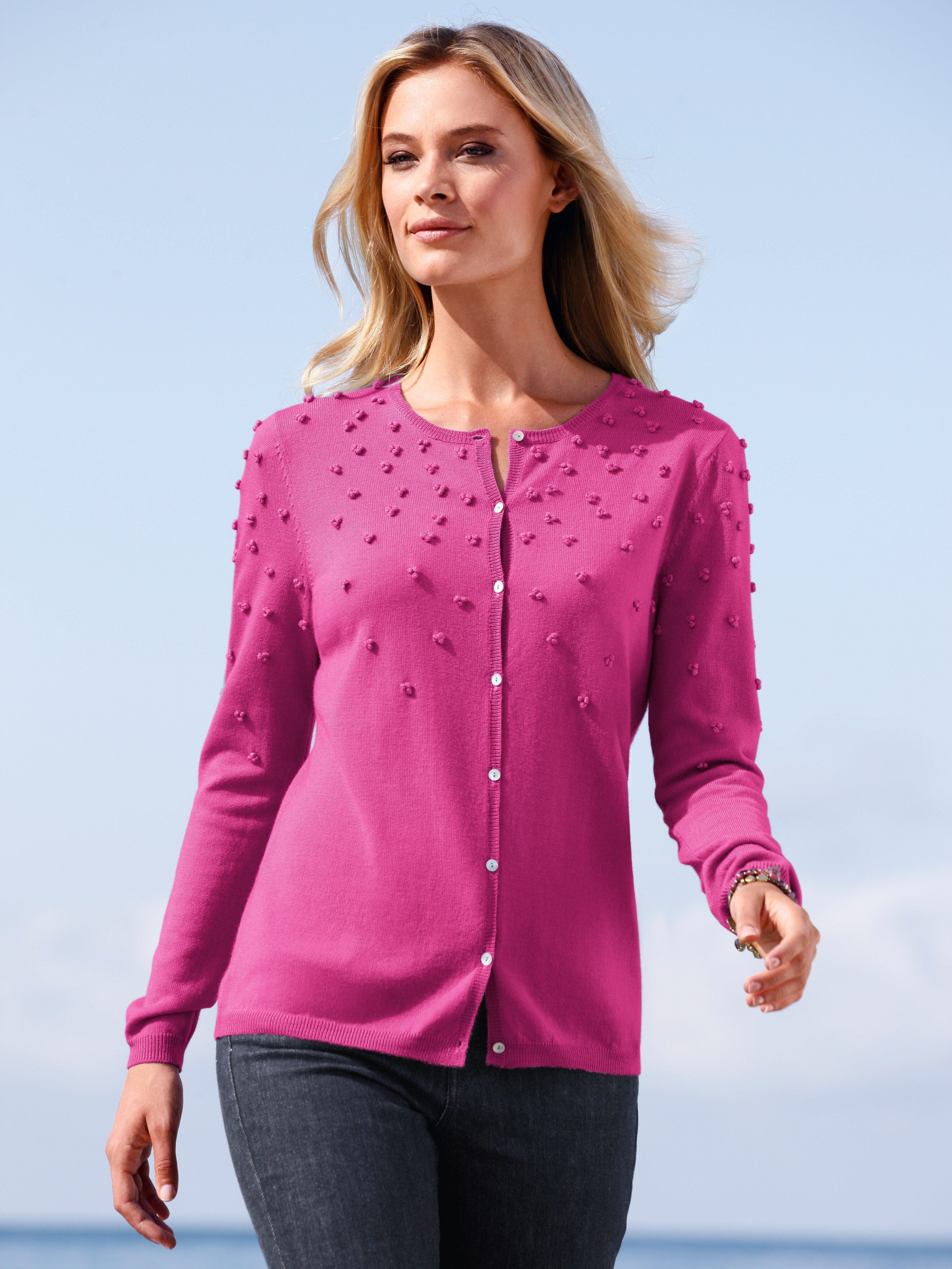 Peter Hahn - Cardigan in 100% new milled wool - orchid