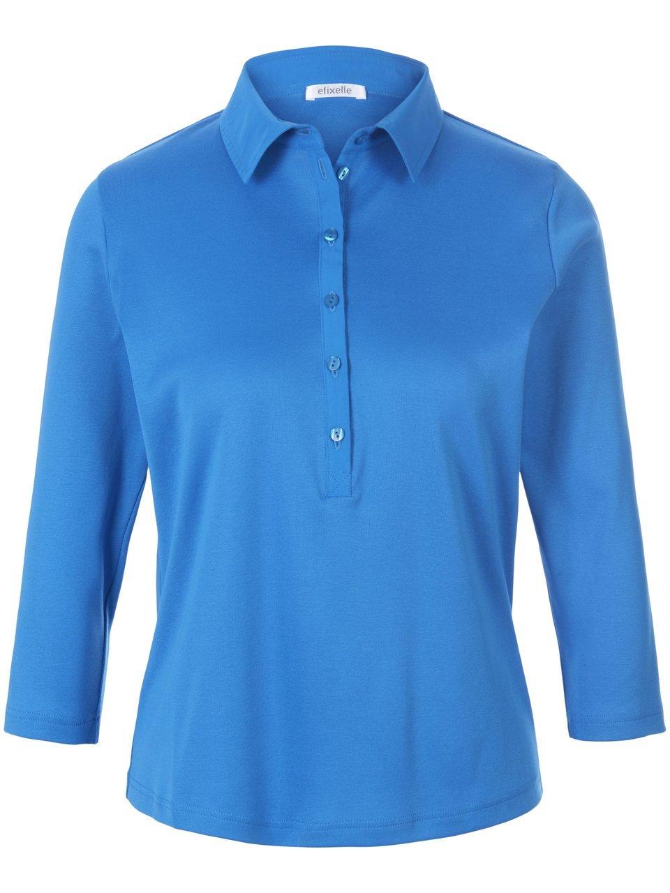 Thumbnail - Efixelle - Polo-Shirt mit 3/4-Arm, blau, Gr. 38 / S - Baumwolle