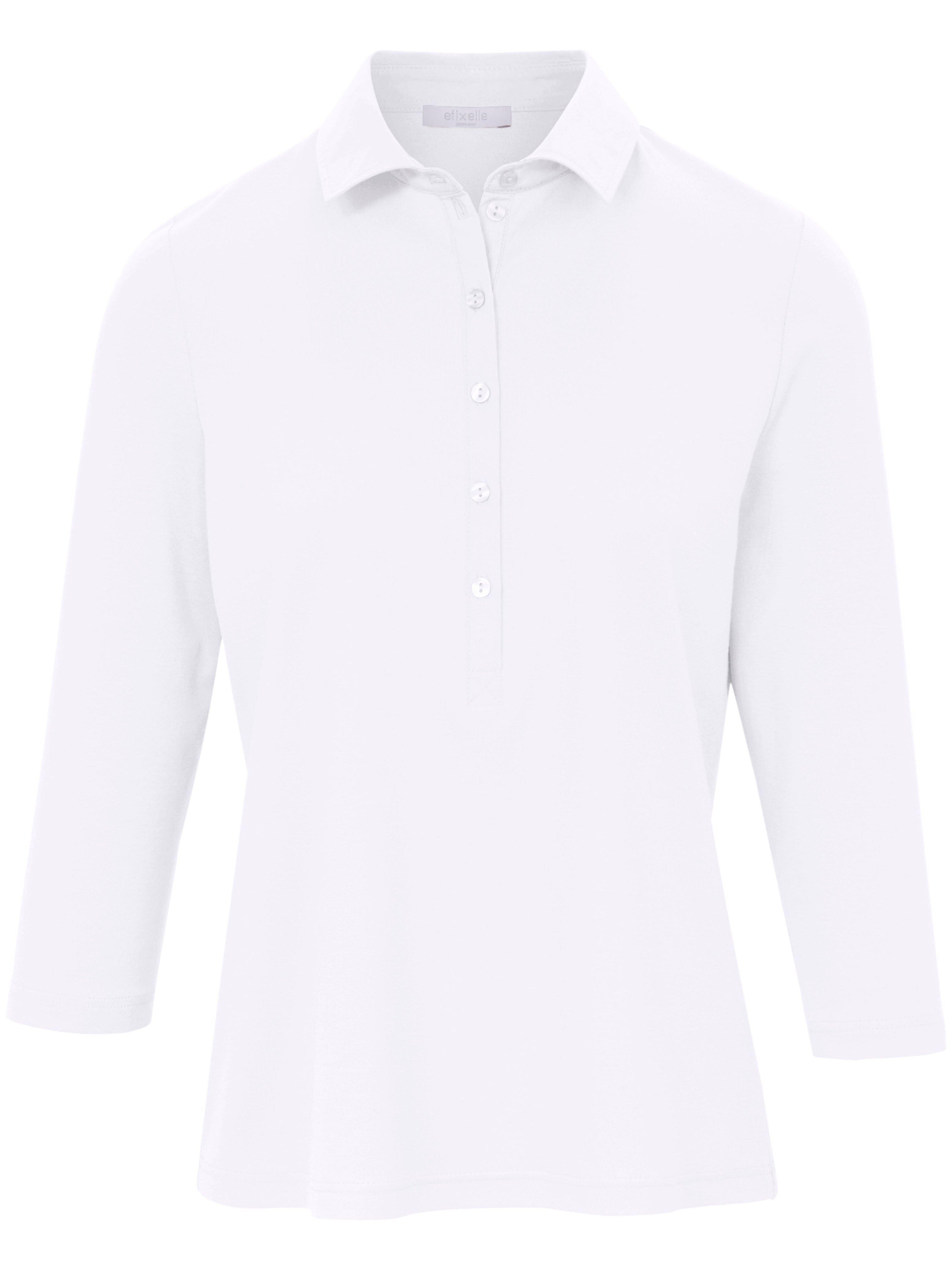 Poloshirt 100% katoen 3/4-mouwen Van Efixelle wit