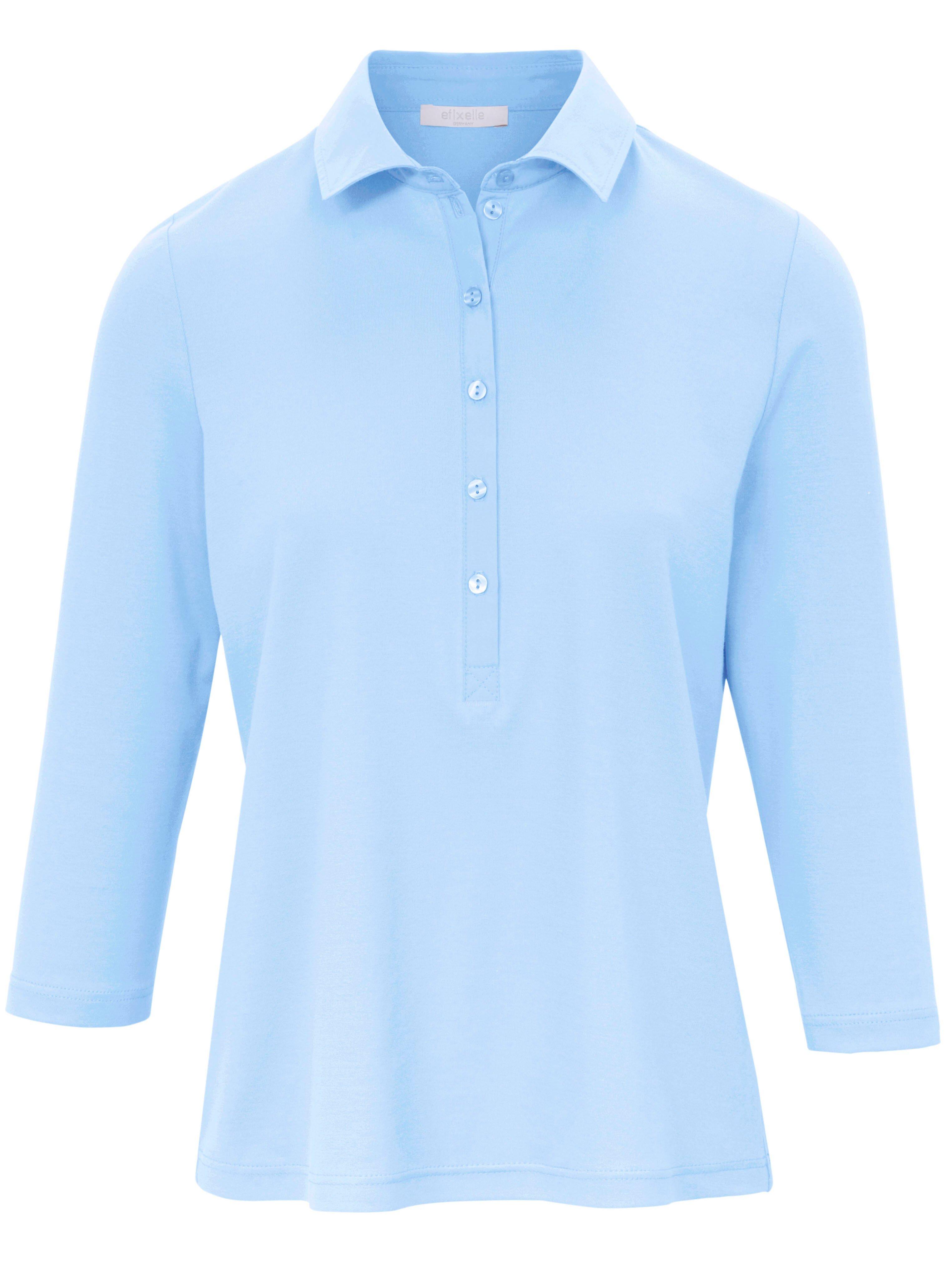 Poloshirt 100% katoen 3/4-mouwen Van Efixelle blauw