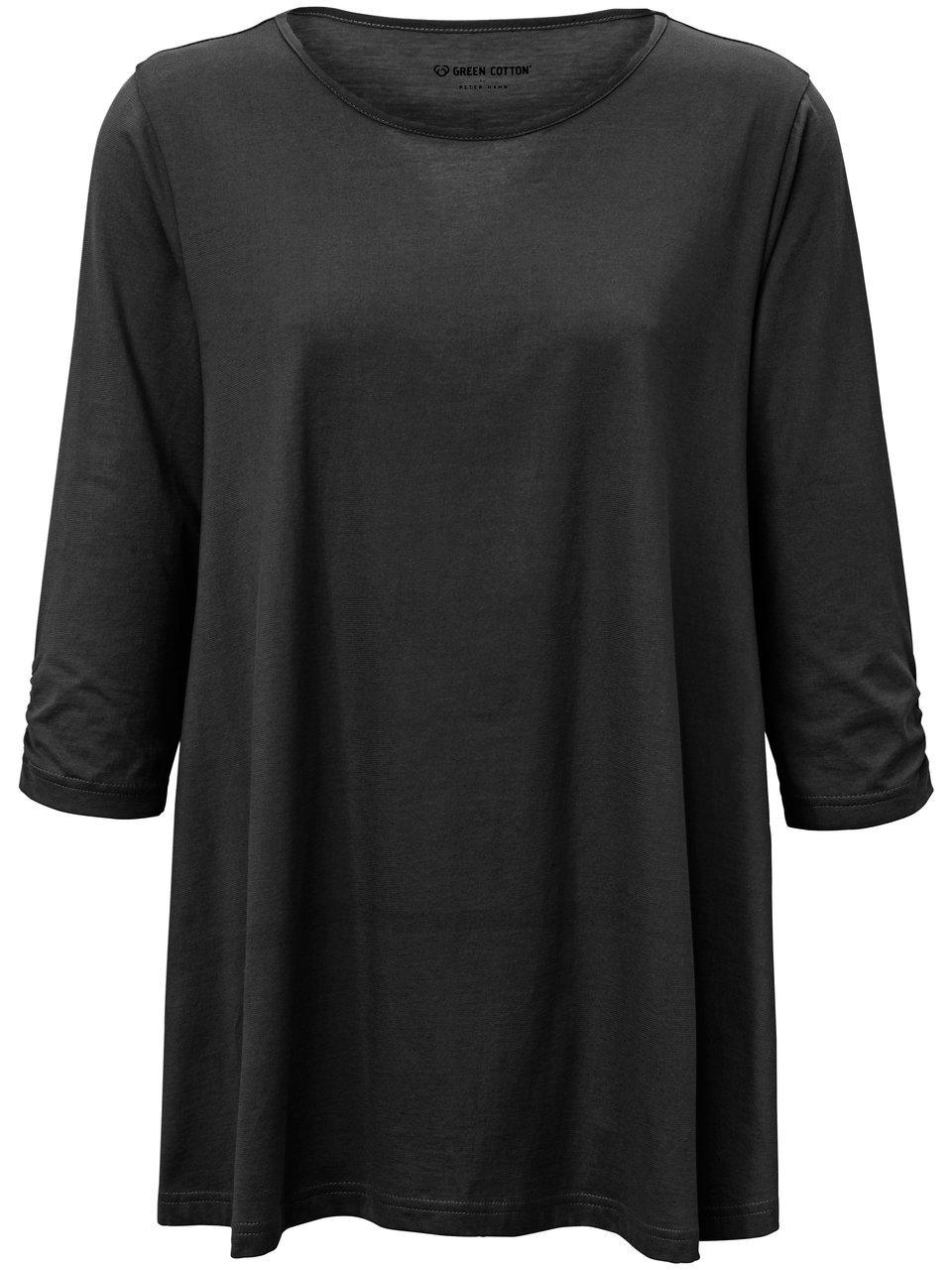 Thumbnail - Green Cotton - Rundhals-Longshirt Filippa, schwarz, Gr. 48 / XL - Baumwolle