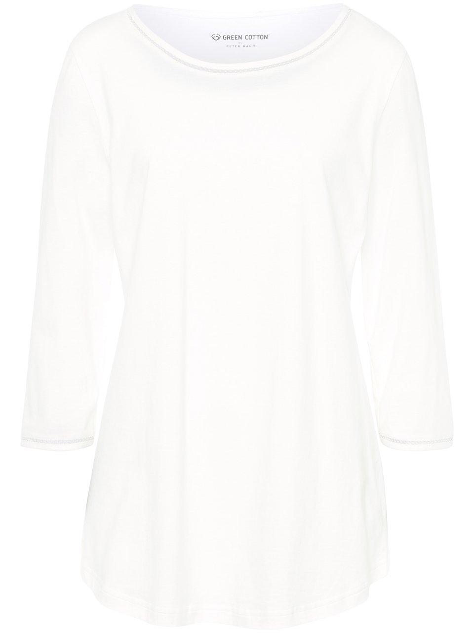 Rundhals-Shirt Ditte Green Cotton weiss günstig online kaufen