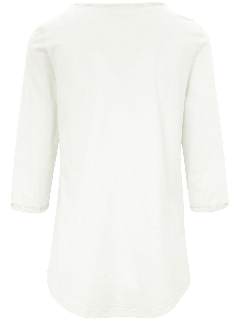 Thumbnail - Rundhals-Shirt Ditte Green Cotton weiss
