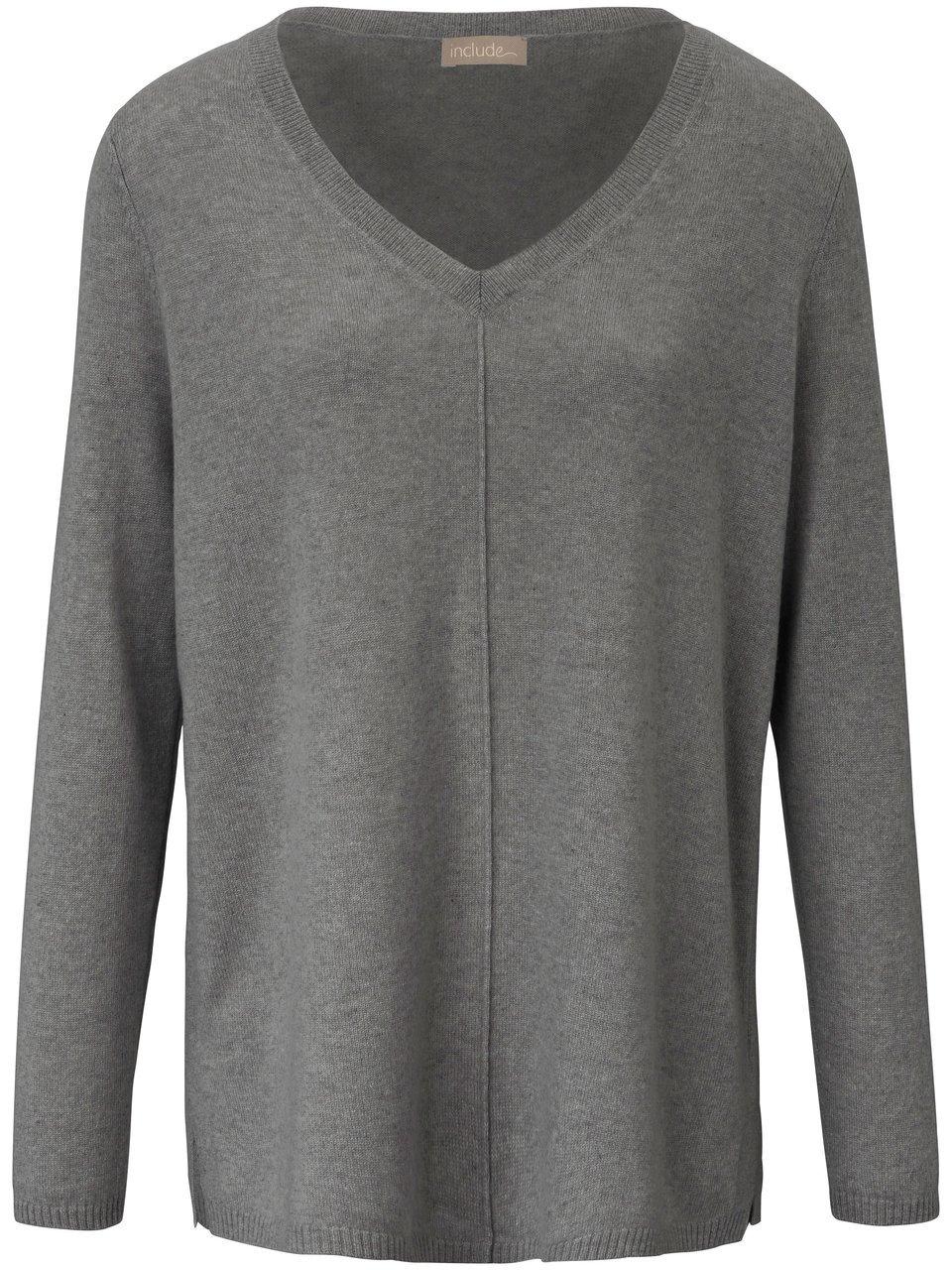 V-Pullover aus 100% Premium-Kaschmir include grau günstig online kaufen