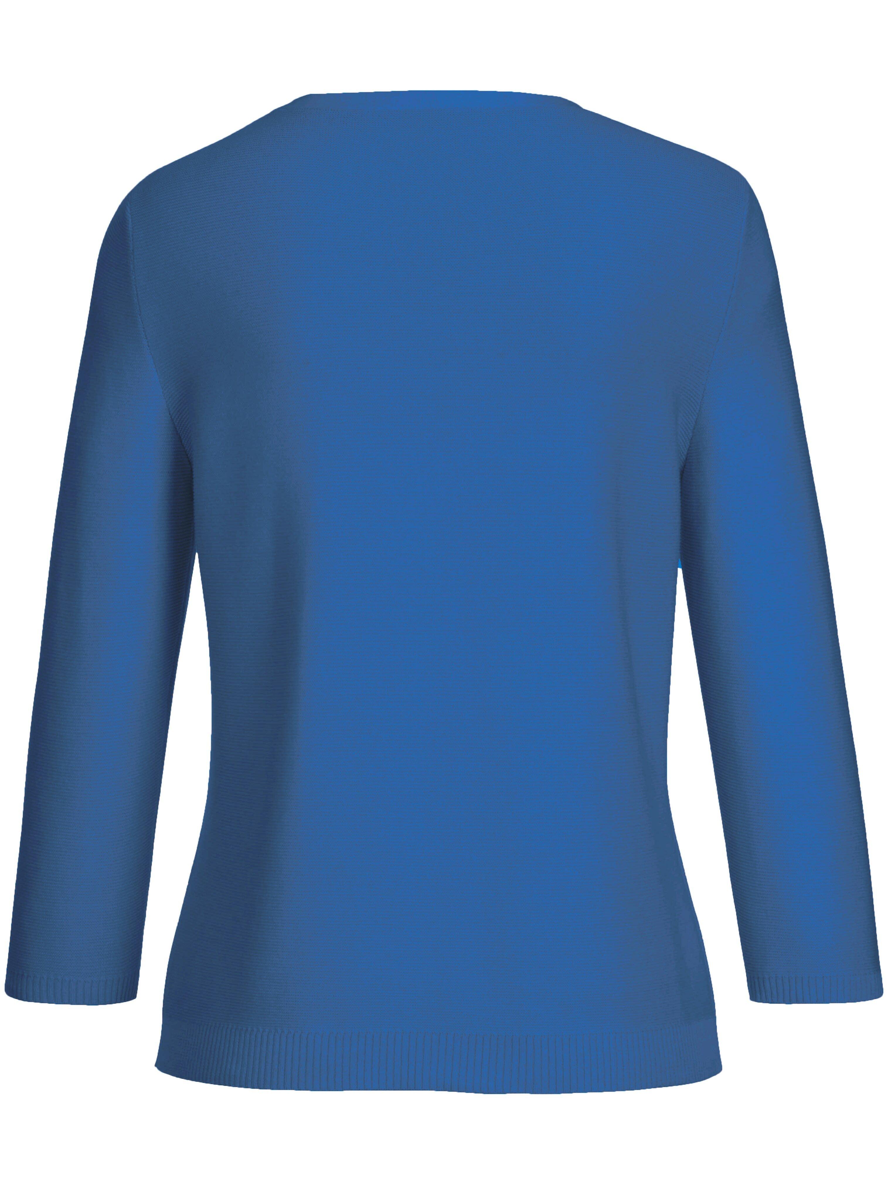 Thumbnail - Rundhals-Pullover 3/4-Arm aus 100% SUPIMA®-Bau Peter Hahn blau