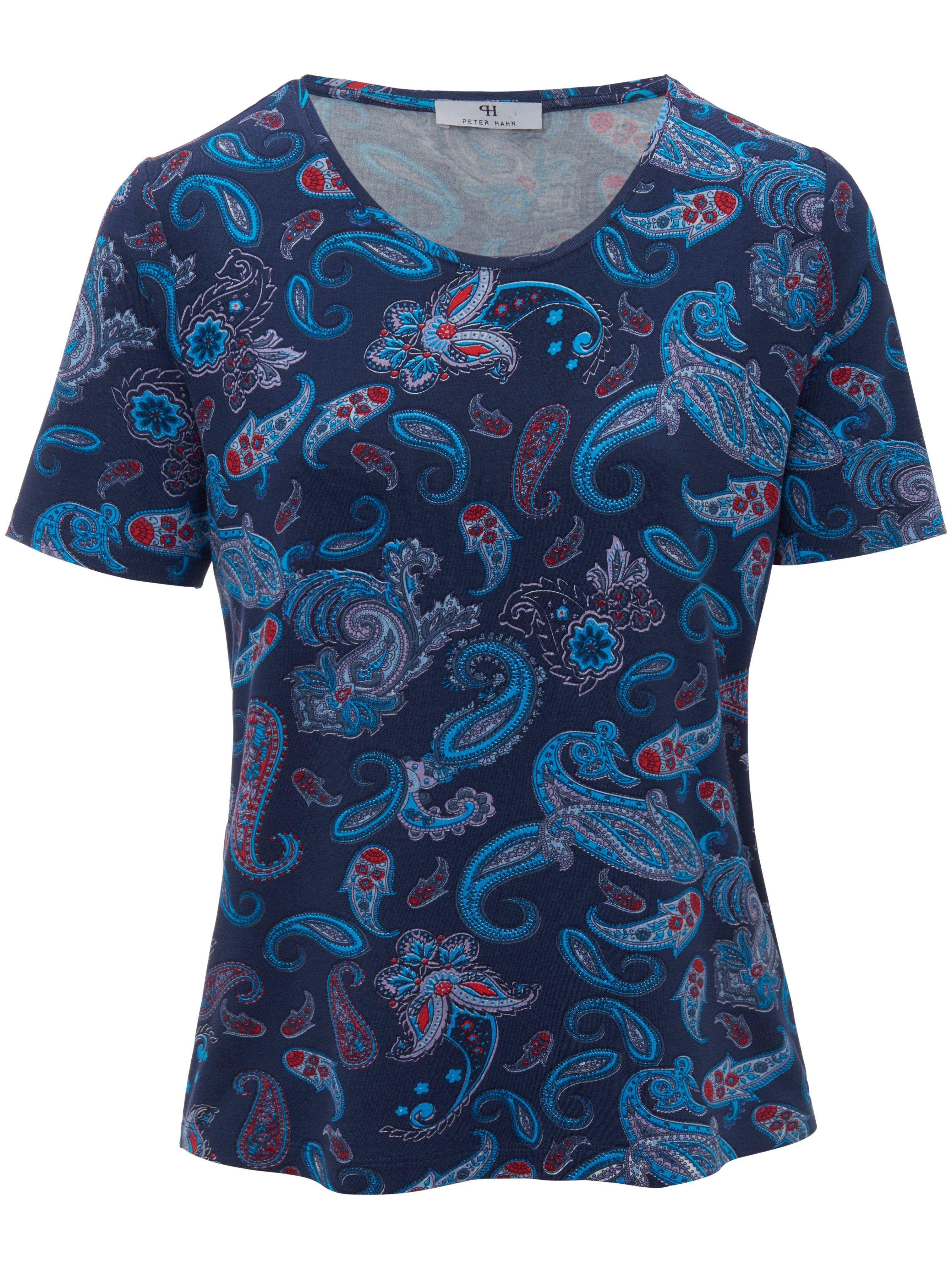 Shirt korte mouwen en paisleydessin Van Peter Hahn blauw