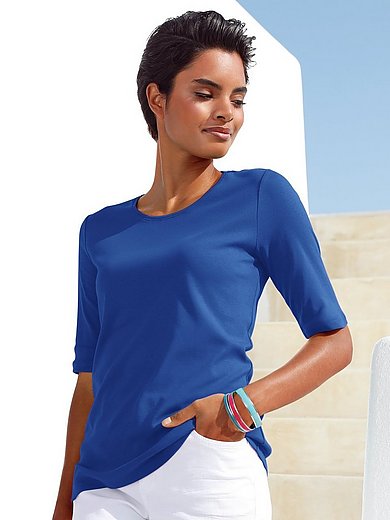 Damen Bekleidung Oberteile T-Shirts Peter Hahn Synthetik Rundhals-shirt in Blau 