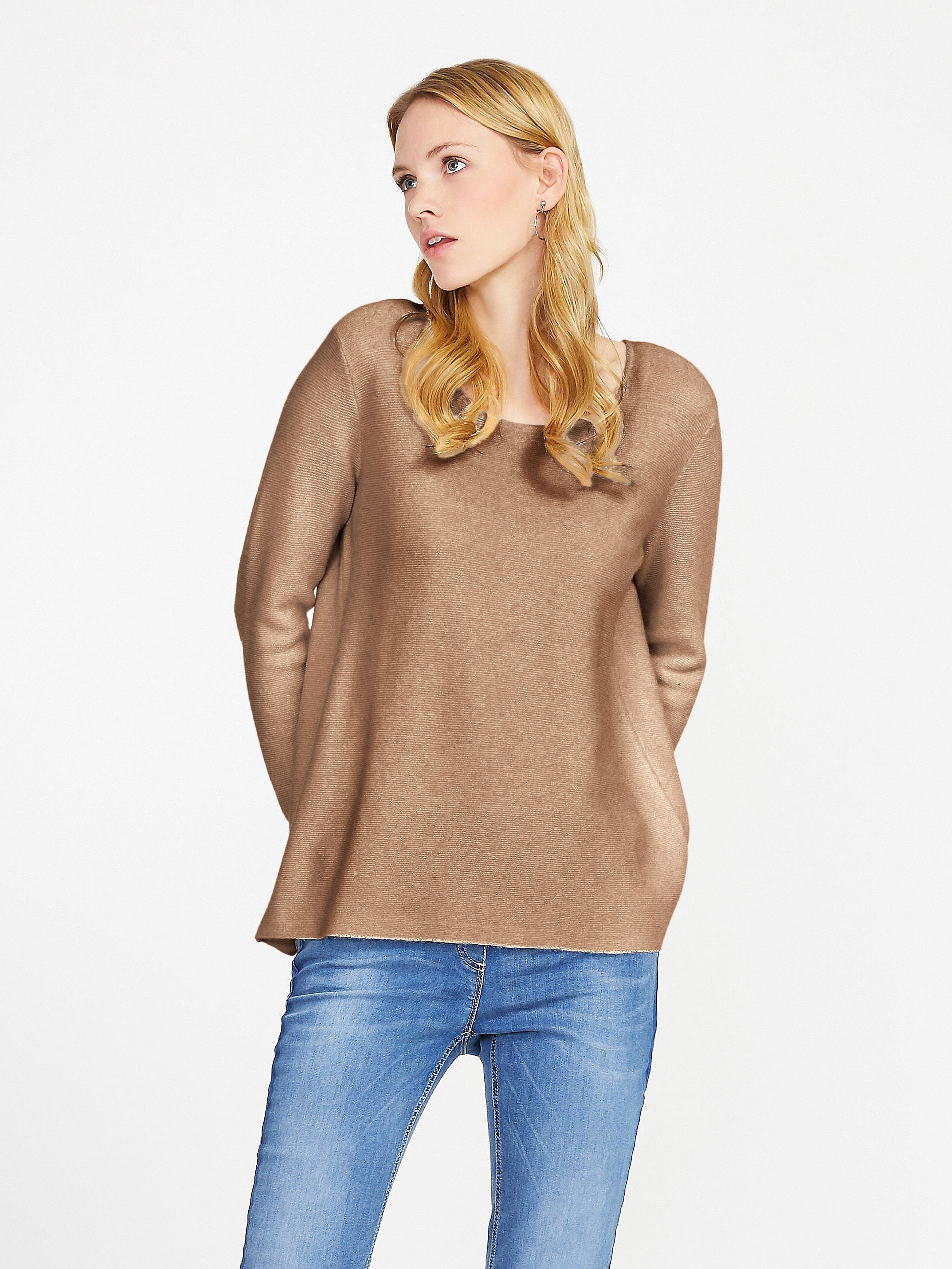camel round neck jumper