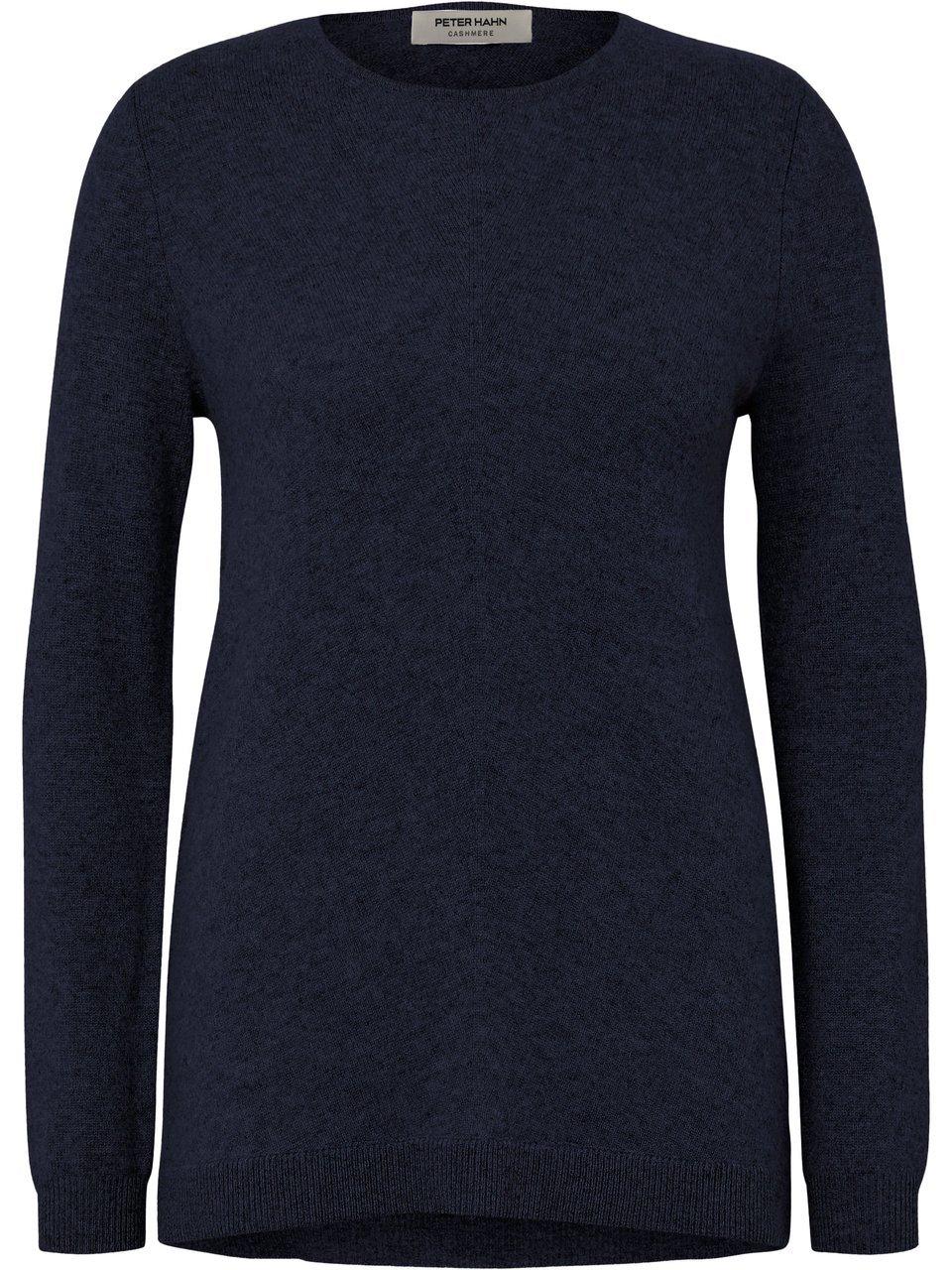Trui 100% kasjmier ronde hals Van Peter Hahn blauw