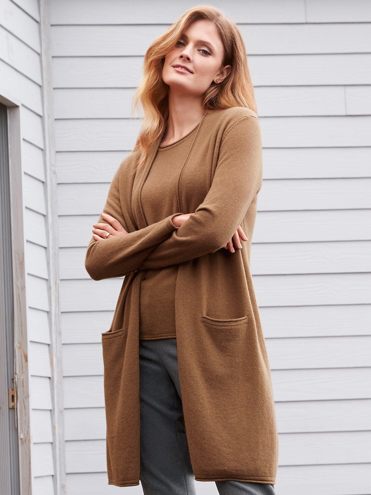 include - Long-Strickjacke aus 100% Kaschmir