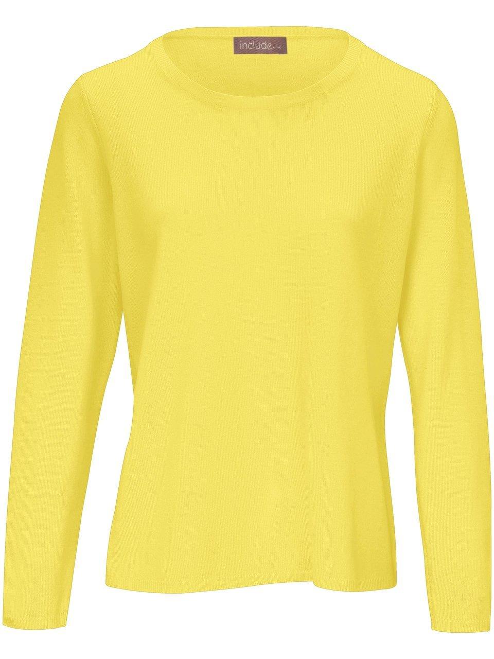 Rundhals-Pullover aus Schurwolle und Kaschmir include gelb günstig online kaufen
