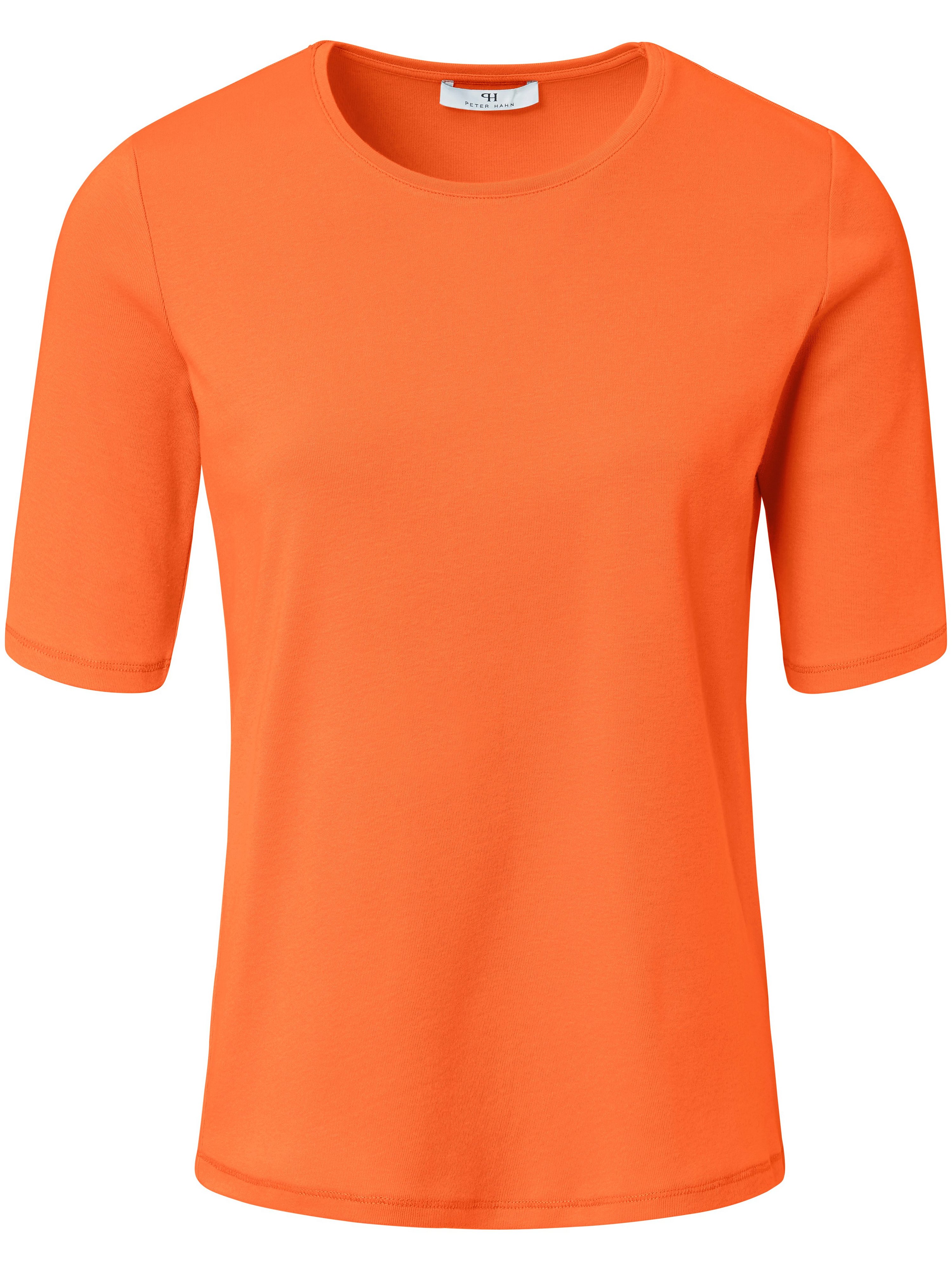 Shirt 100 Pima Cotton ronde hals Van Peter Hahn oranje