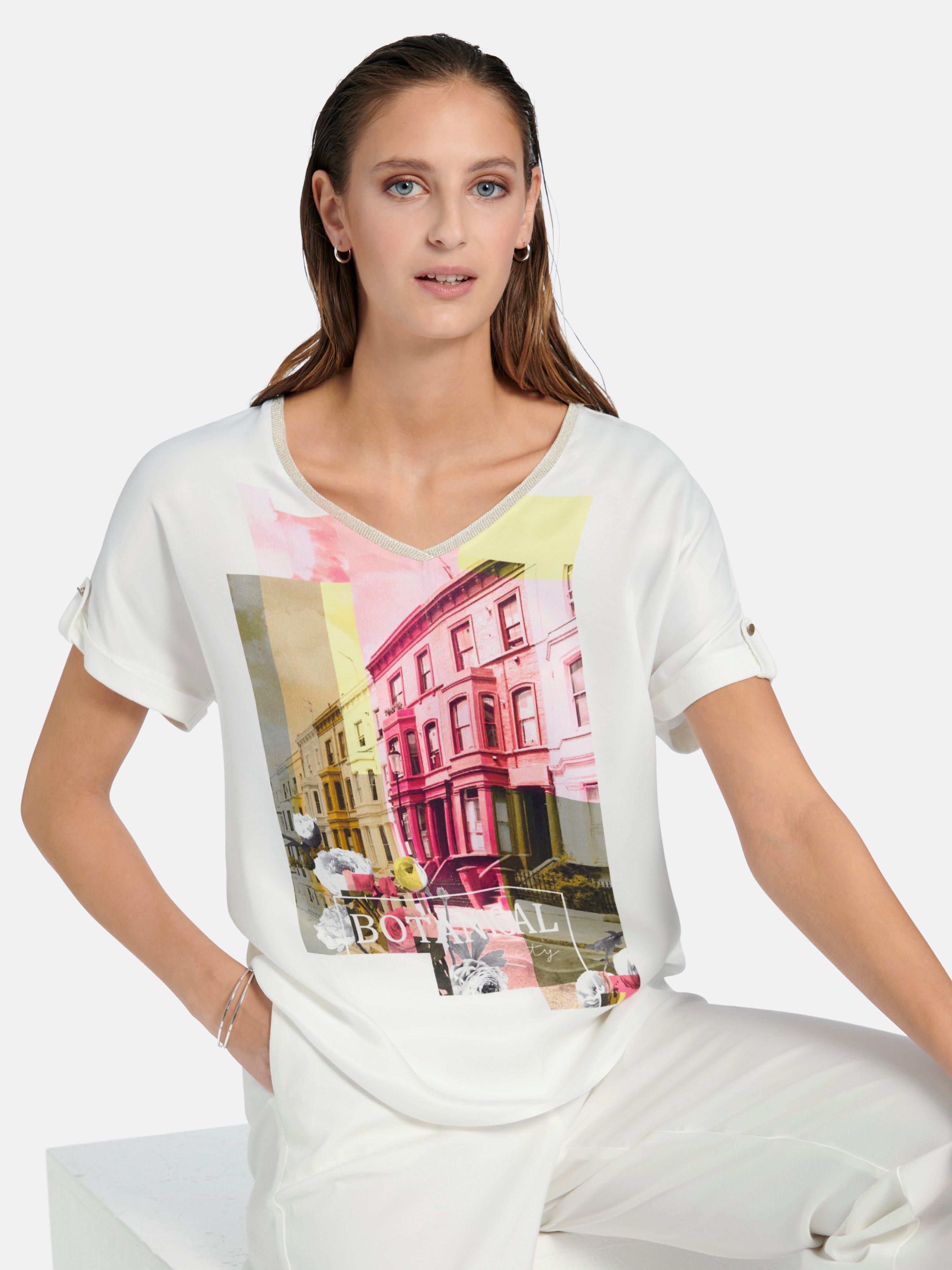 Gerry Weber - Shirt met V-hals en korte mouwen