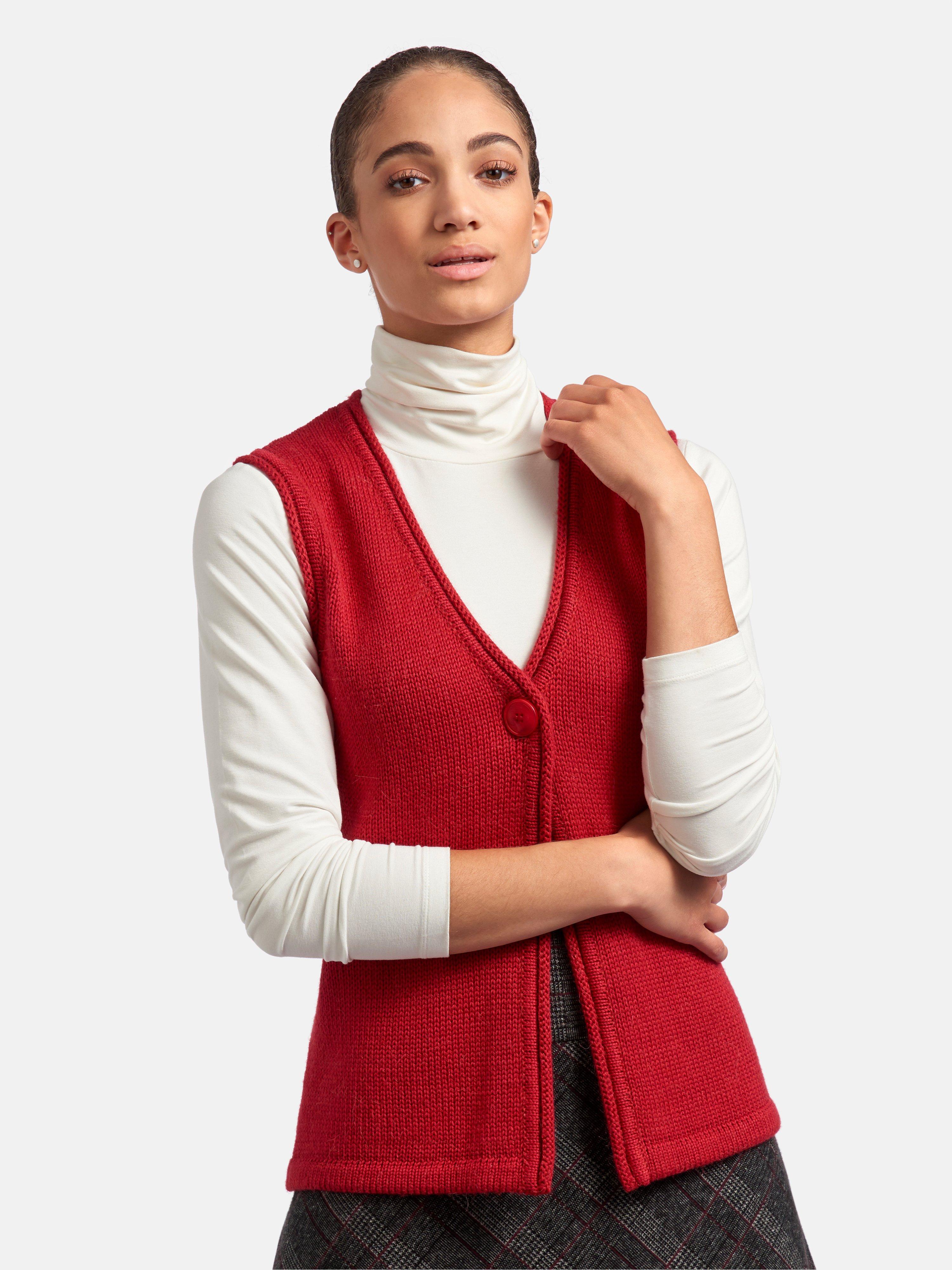 Peter Hahn - Knitted gilet - red