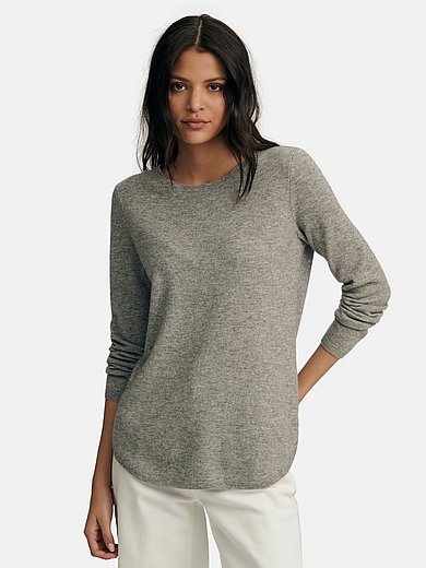 include - Round neck jumper with side slits