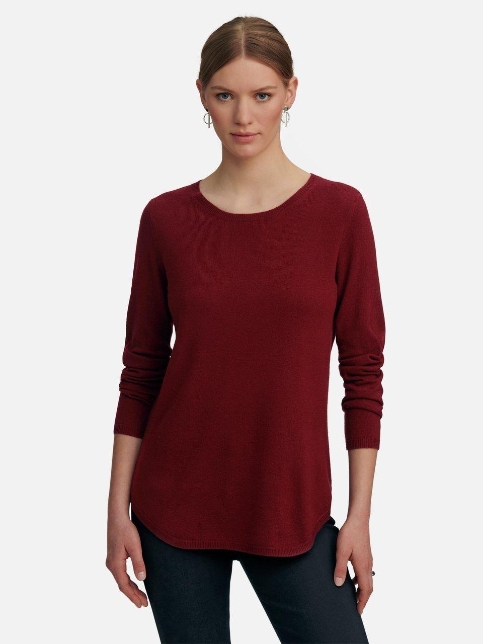 include - Round neck jumper with side slits - claret