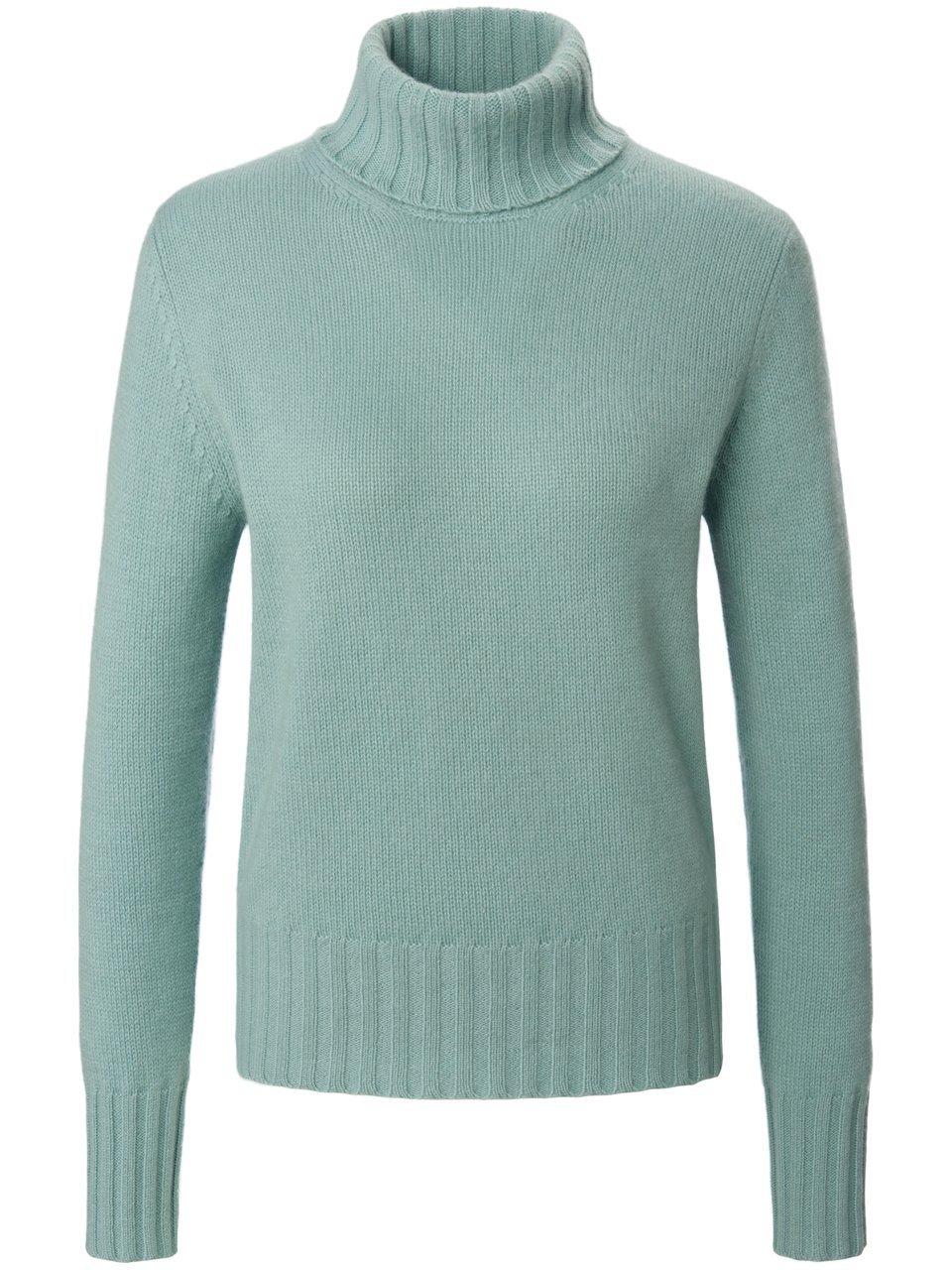 Coltrui 100% kasjmier model Bernadette Van Peter Hahn Cashmere turquoise