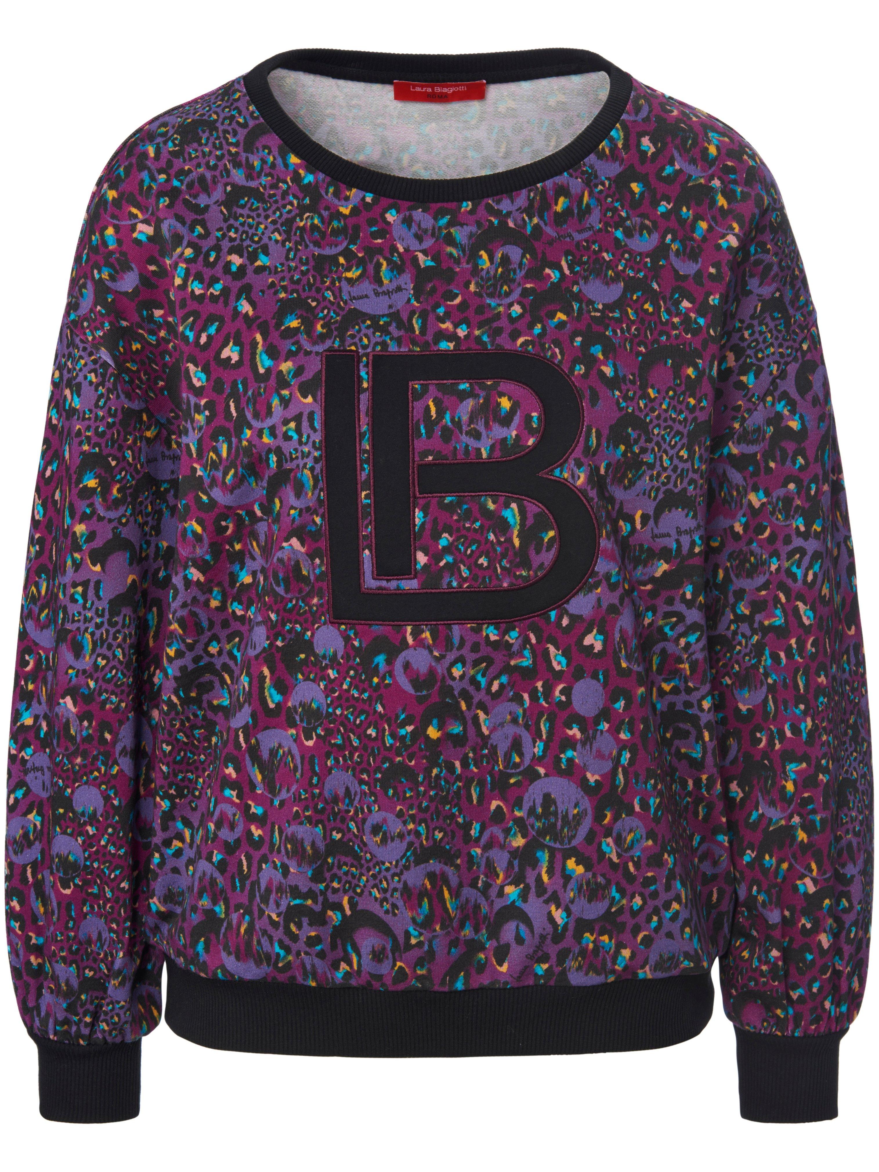 Sweatshirt 100% katoen Van Laura Biagiotti Roma paars