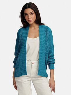 Peter Hahn Cardigan turquoise casual look Fashion Knitwear Knitted Jackets 