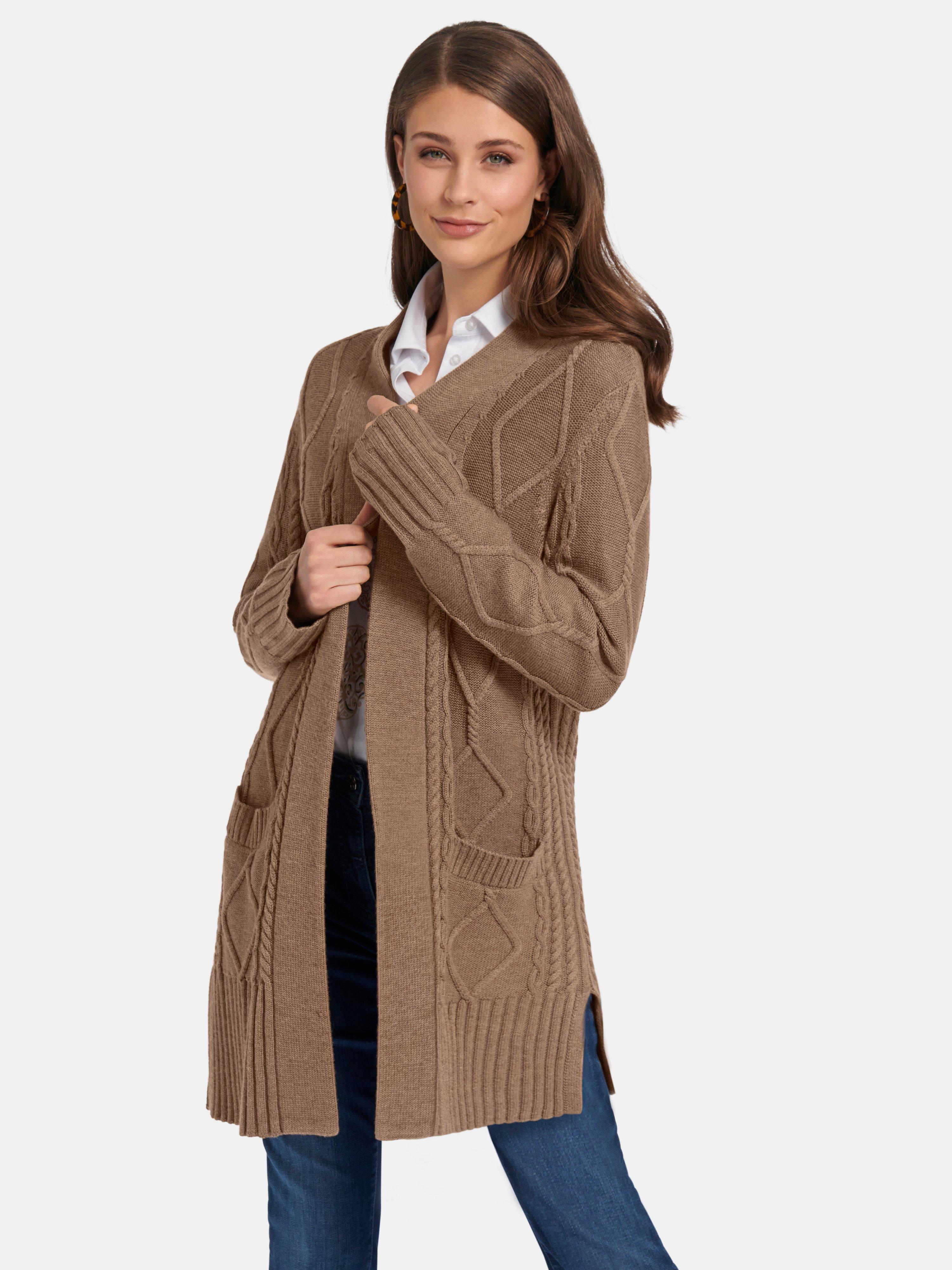 Basler - Lang vest van 100% scheerwol met lange mouwen