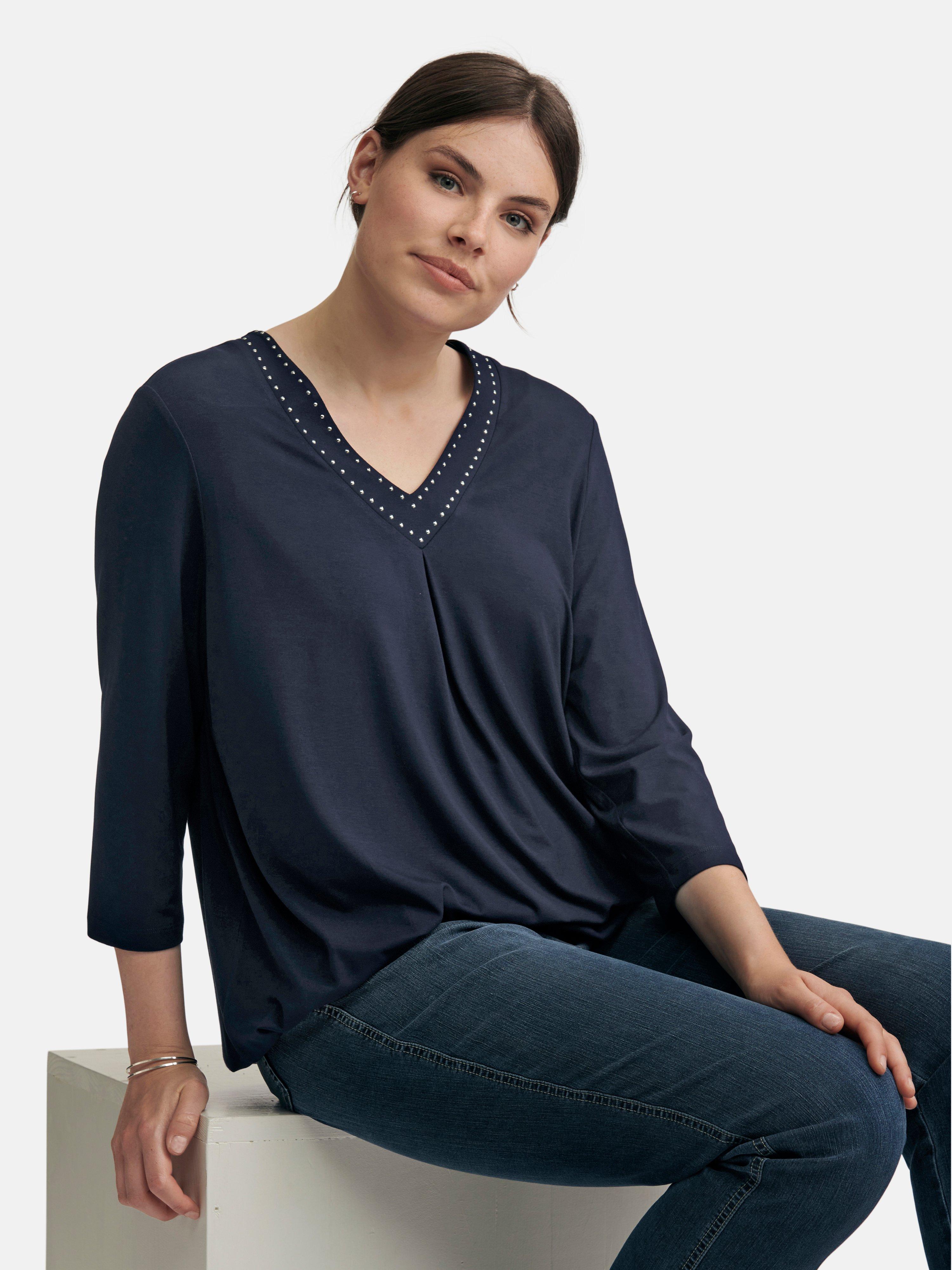 Via Appia Due - V-Shirt mit 3/4-Arm