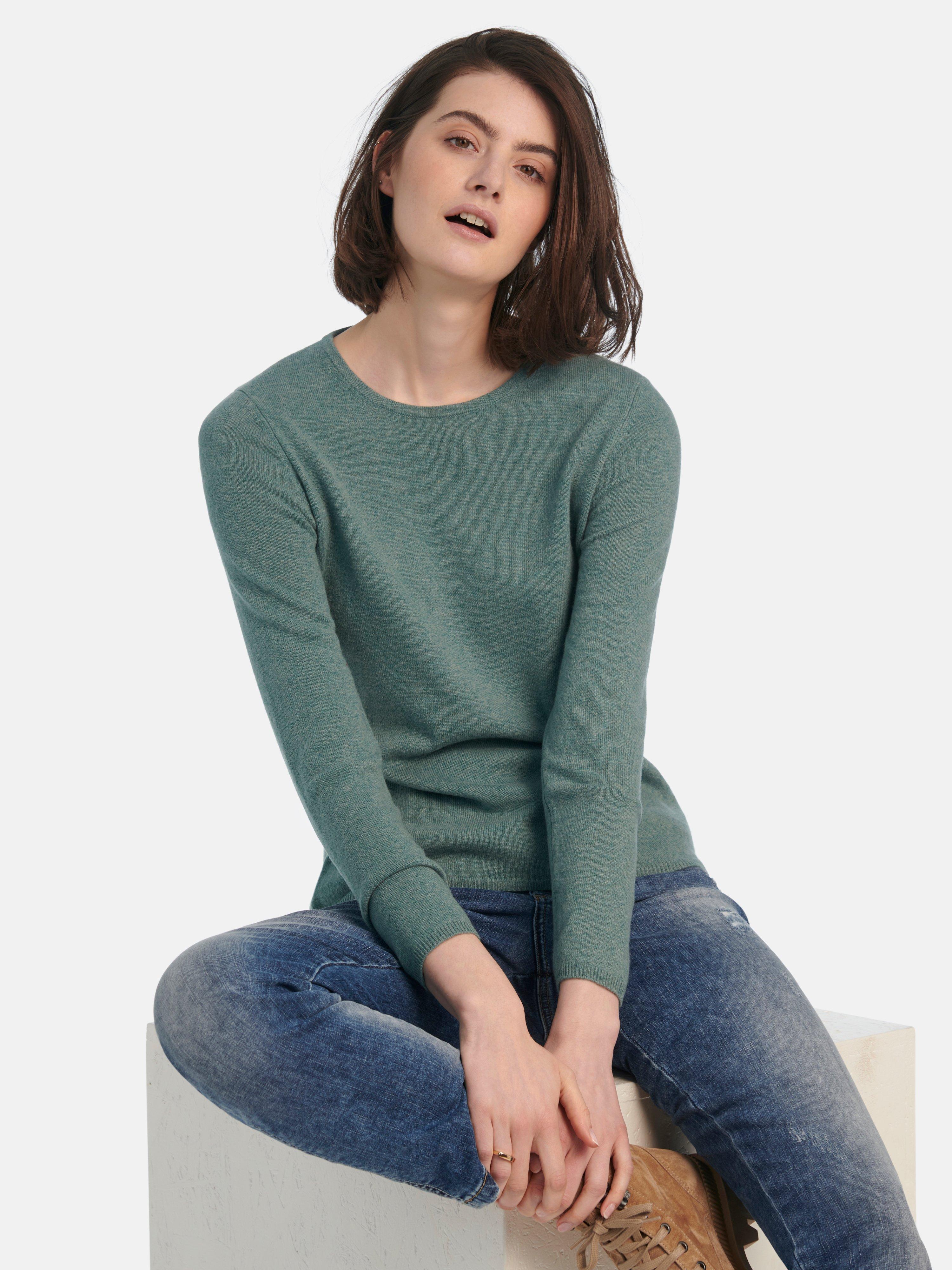 include - Trui van 100% kasjmier met ronde hals