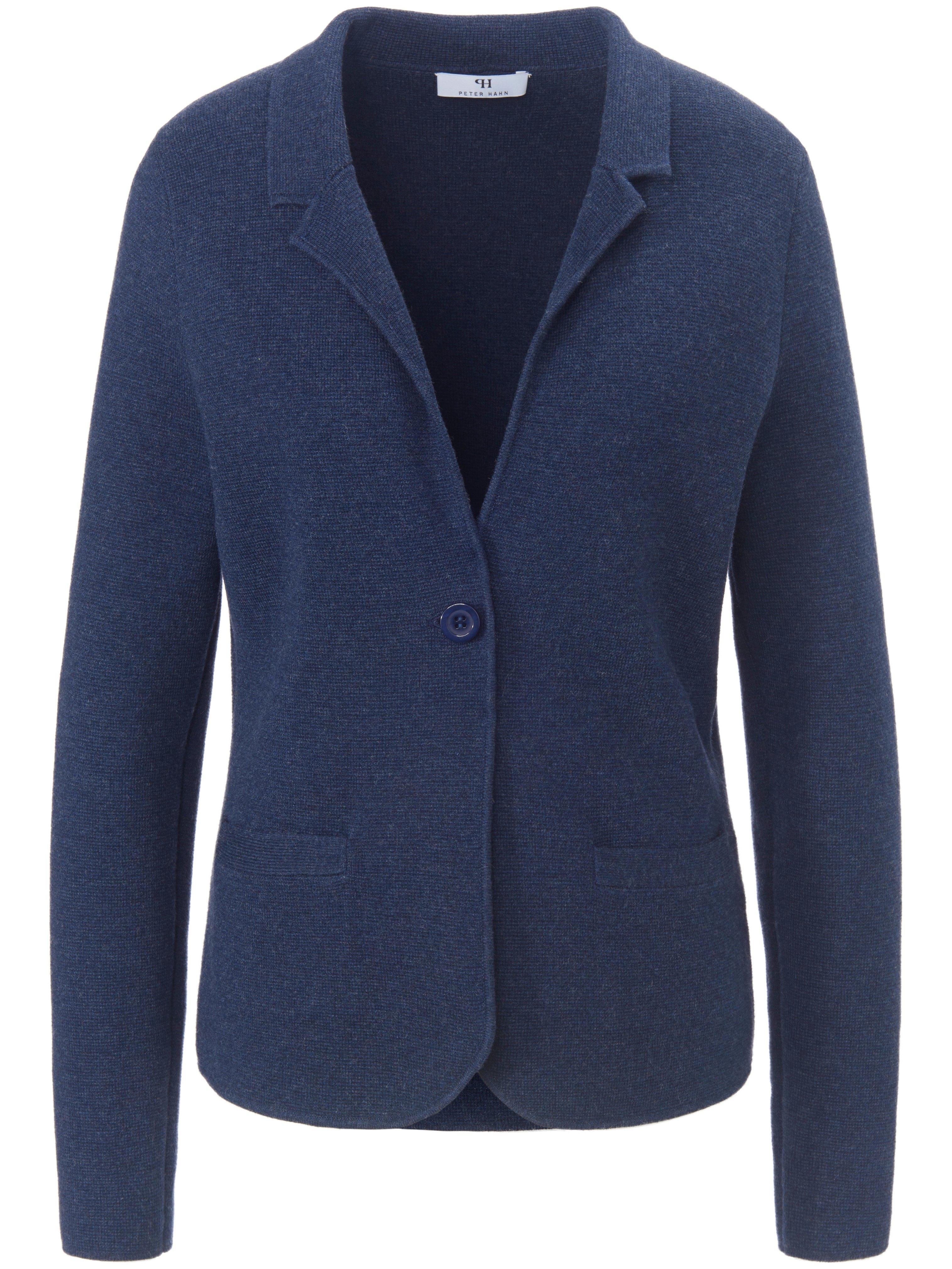 Tricotblazer reverskraag Van Peter Hahn blauw