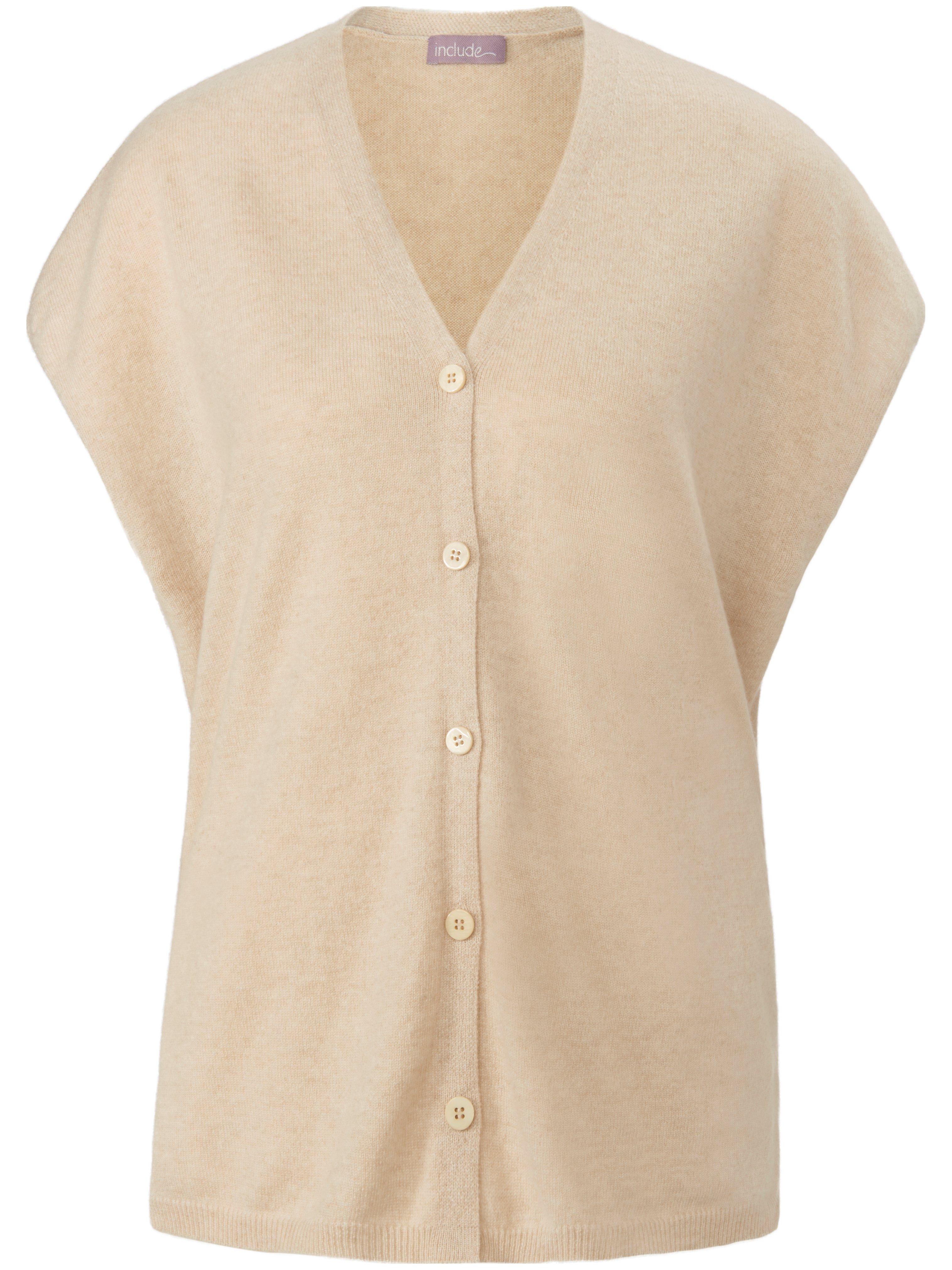 Vest scheerwol en kasjmier Van include beige