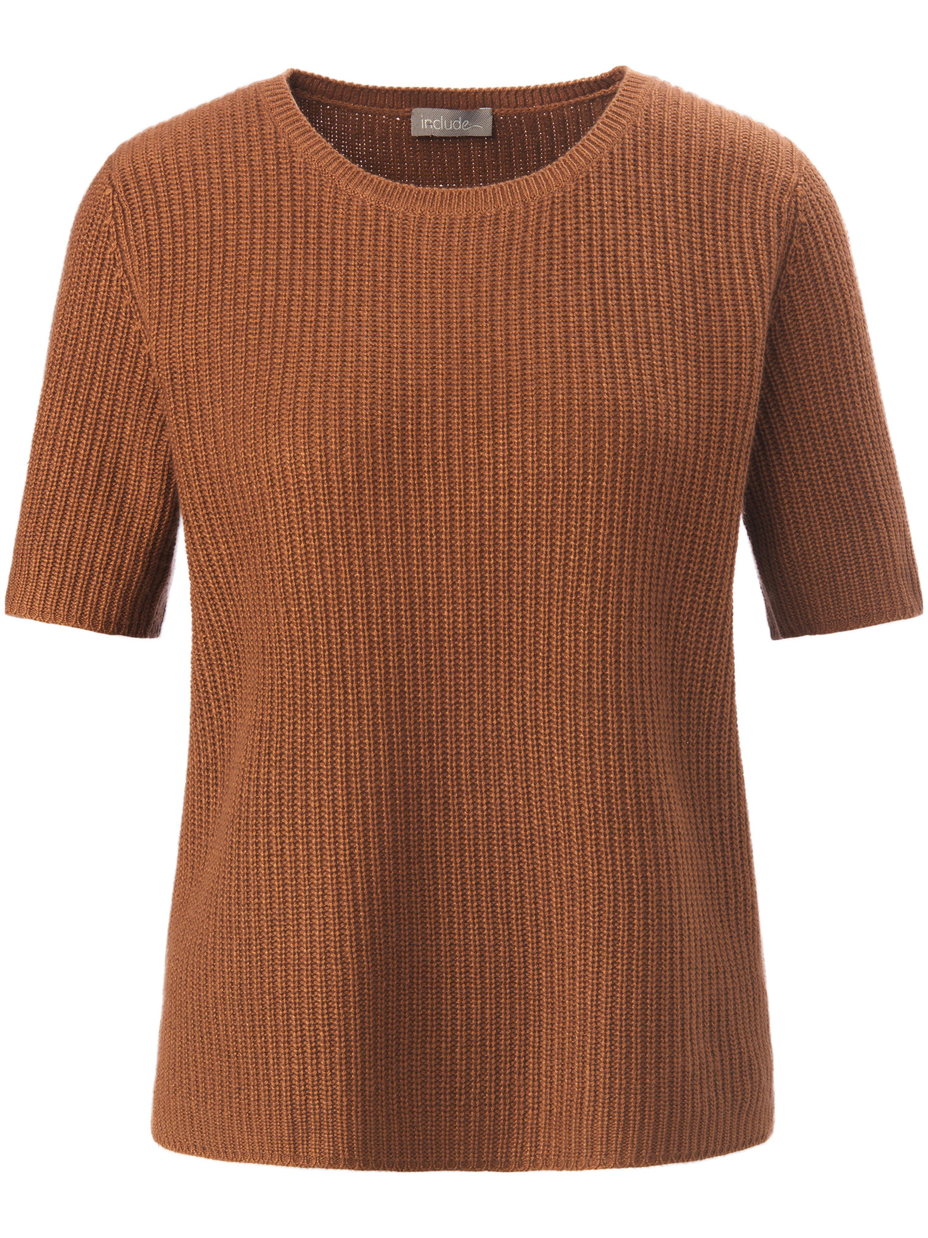 Rundhals-Pullover aus Seide und Kaschmir include braun günstig online kaufen