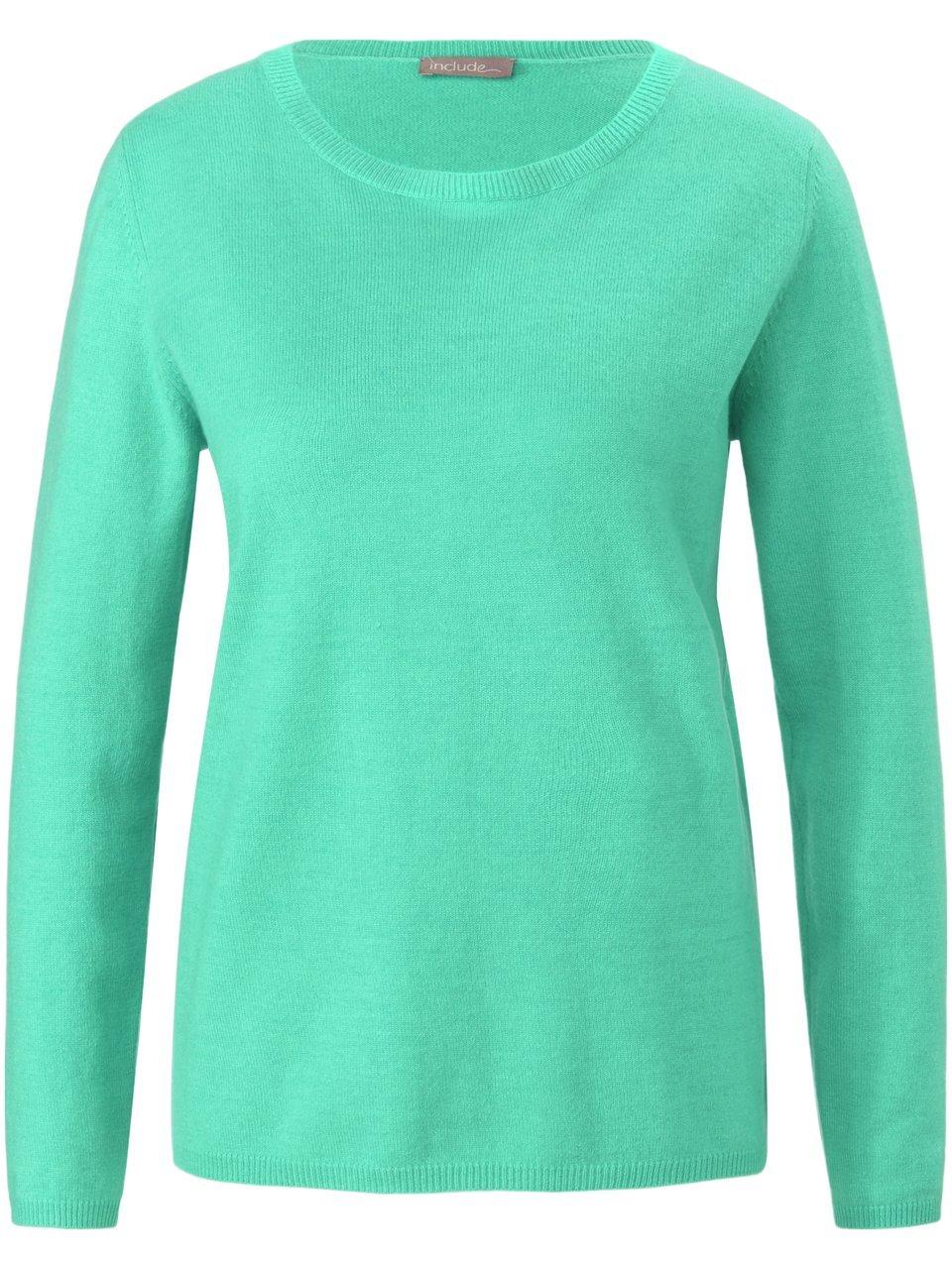 Rundhals-Pullover aus Schurwolle und Kaschmir include türkis günstig online kaufen