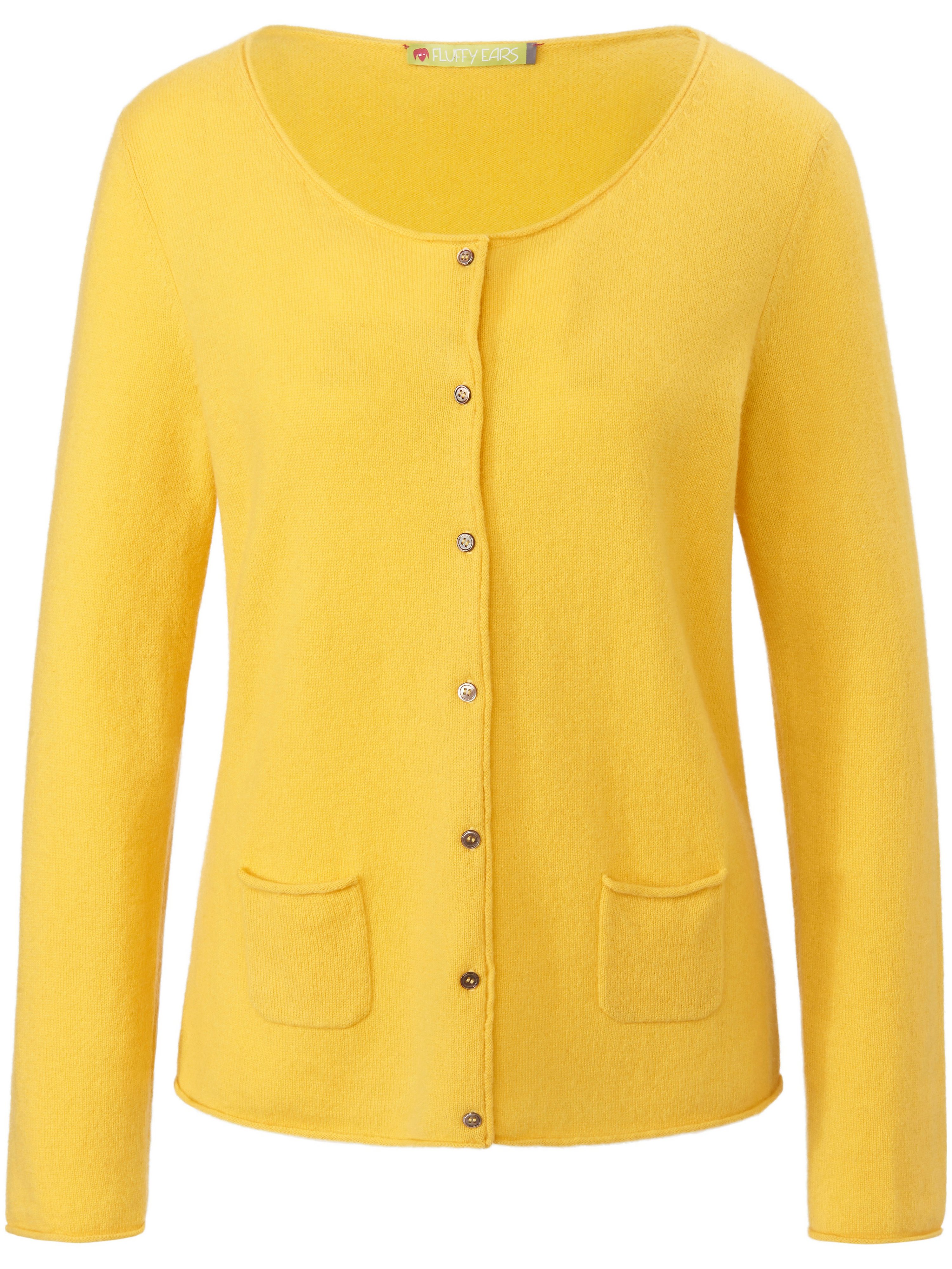 Le cardigan pur cachemire  FLUFFY EARS jaune taille 48