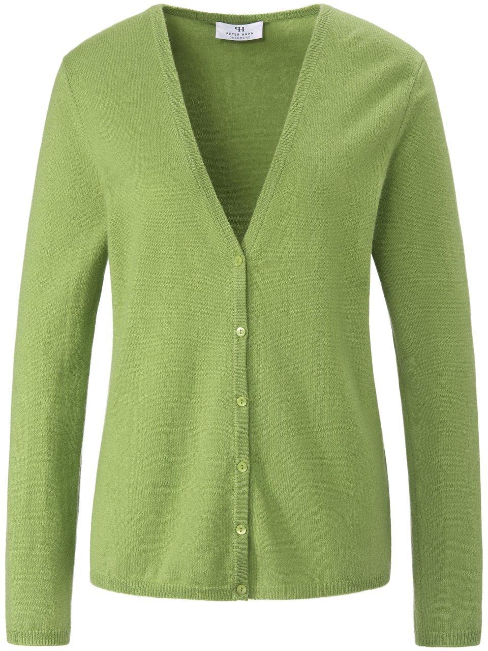 Vest 100% kasjmier model Cora Van Peter Hahn Cashmere groen