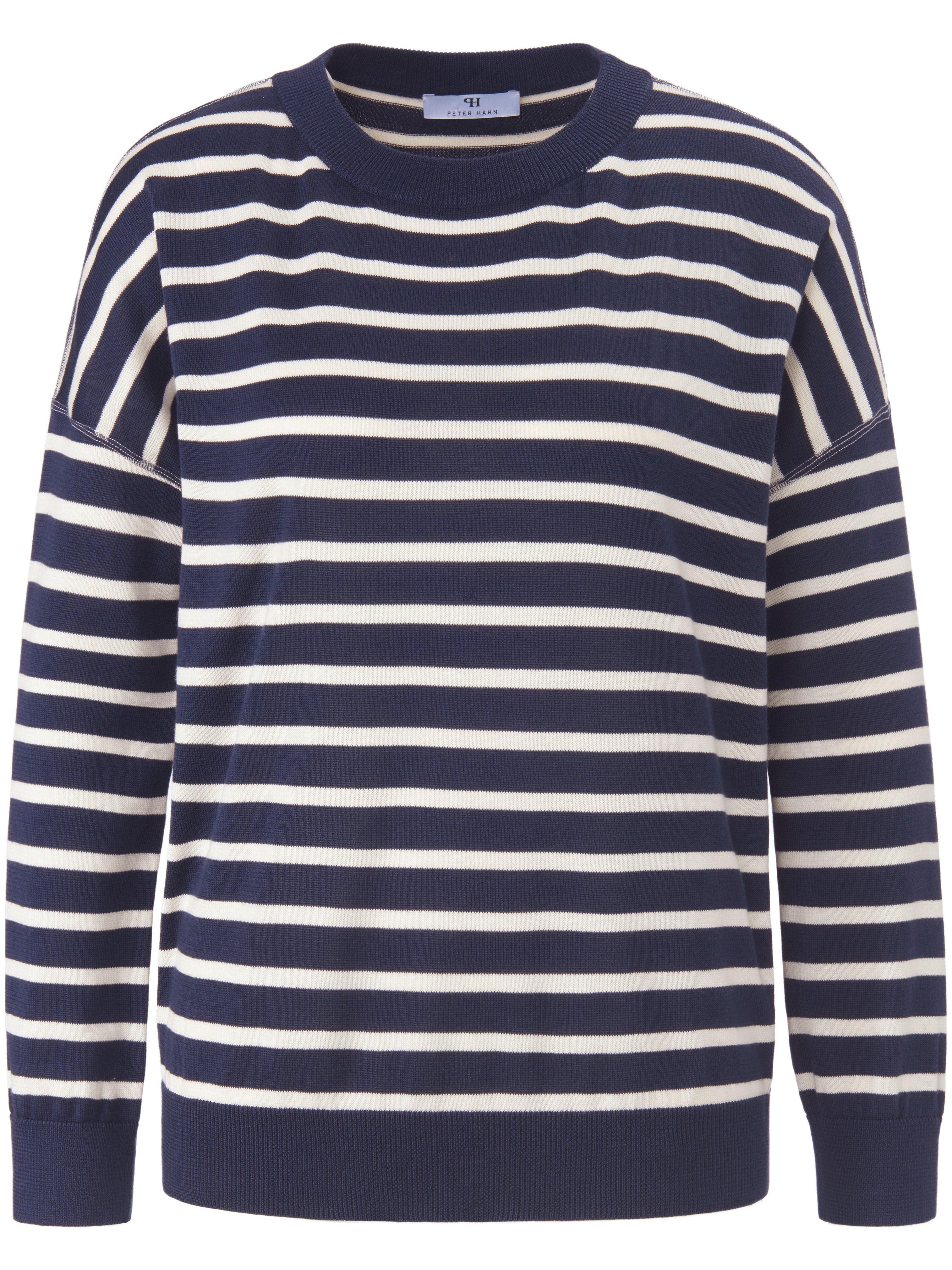 Thumbnail - Peter Hahn - Rundhals-Pullover aus 100% SUPIMA®-Baumwolle, blau, Gr. 40 / M - Baumwolle